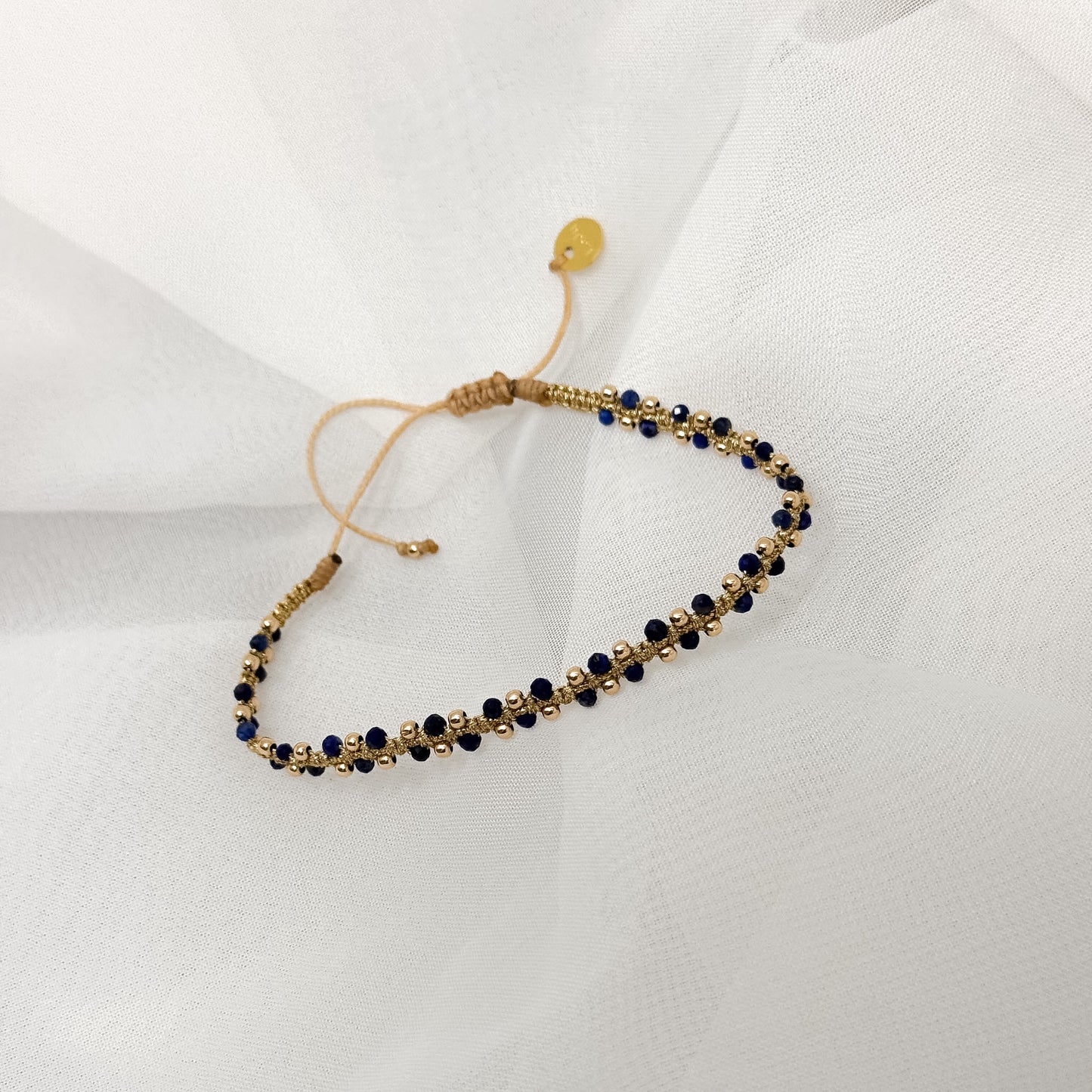 Bracciale Parigi MARA intreccio esclusivo pietre semi preziose 0.4 cm regolabile - Lumiere Bijoux