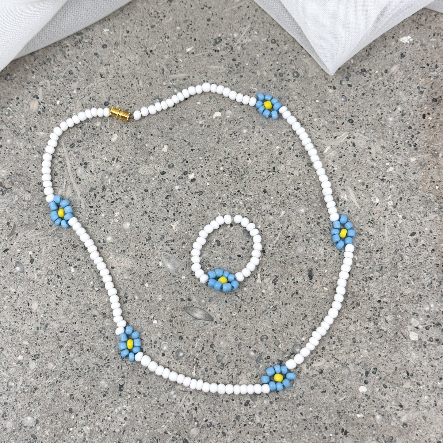Collana chocker 33cm estiva fiorellini con pietre miyuki - Lumiere Bijoux