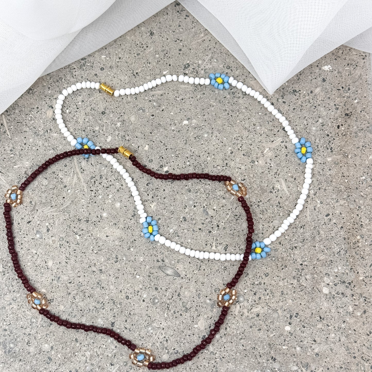 Collana chocker 33cm estiva fiorellini con pietre miyuki - Lumiere Bijoux