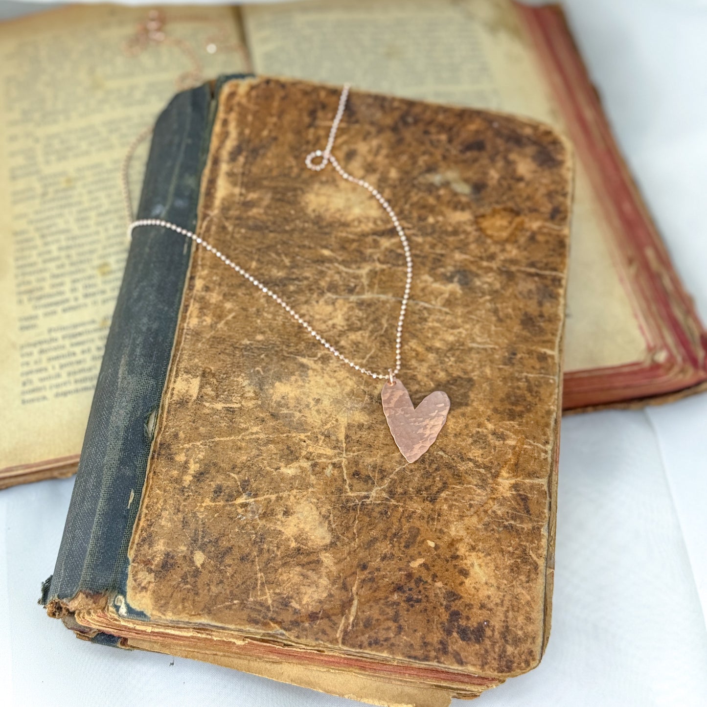 Collana lunga con catena militare diamantata cm 60 con cuore allungato da 2.5 cm - Lumiere Bijoux