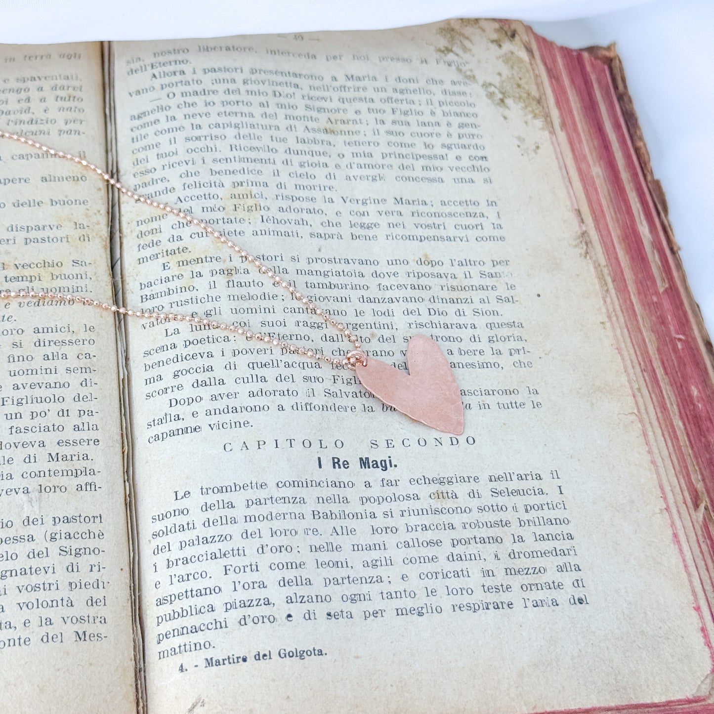 Collana lunga con catena militare diamantata cm 60 con cuore allungato da 2.5 cm - Lumiere Bijoux