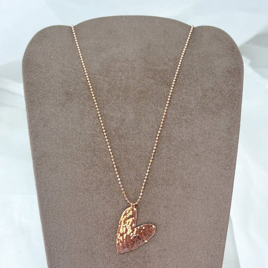 Collana lunga con catena militare diamantata cm 60 con cuore allungato da 2.5 cm - Lumiere Bijoux