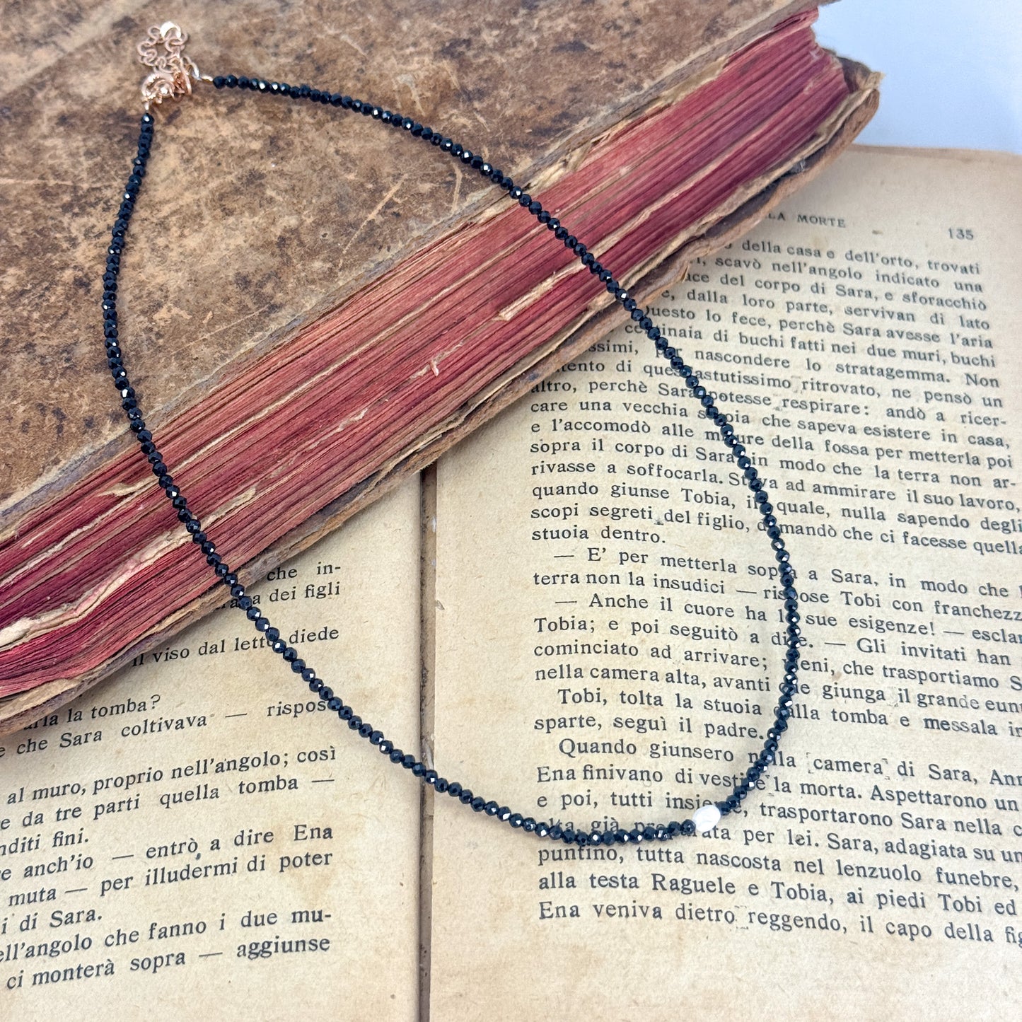 Collane choker Cristalli Colorati e Perla Risino centrale - 35cm - Lumiere Bijoux