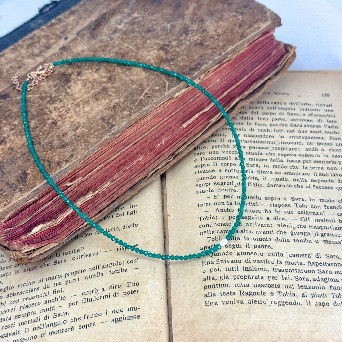 Collane choker Cristalli Colorati e Perla Risino centrale - 35cm - Lumiere Bijoux