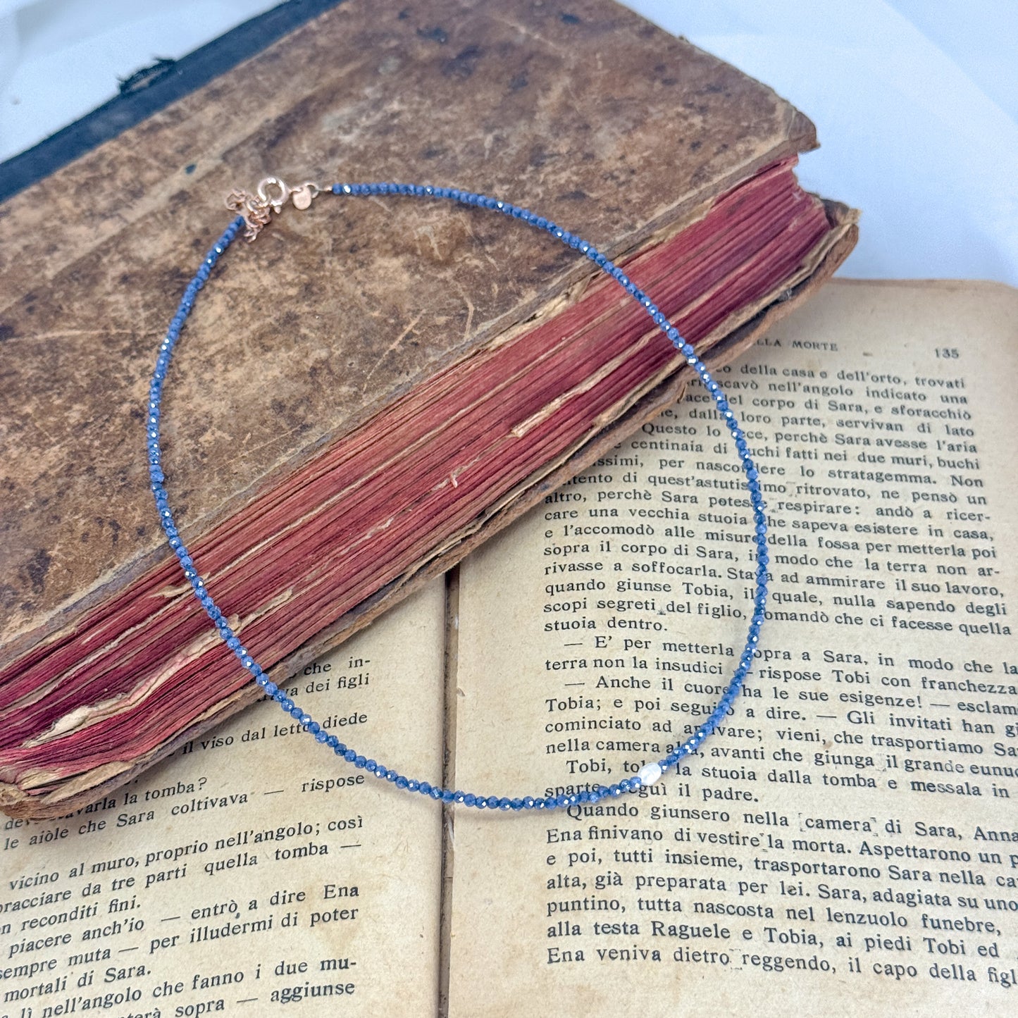 Collane choker Cristalli Colorati e Perla Risino centrale - 35cm - Lumiere Bijoux