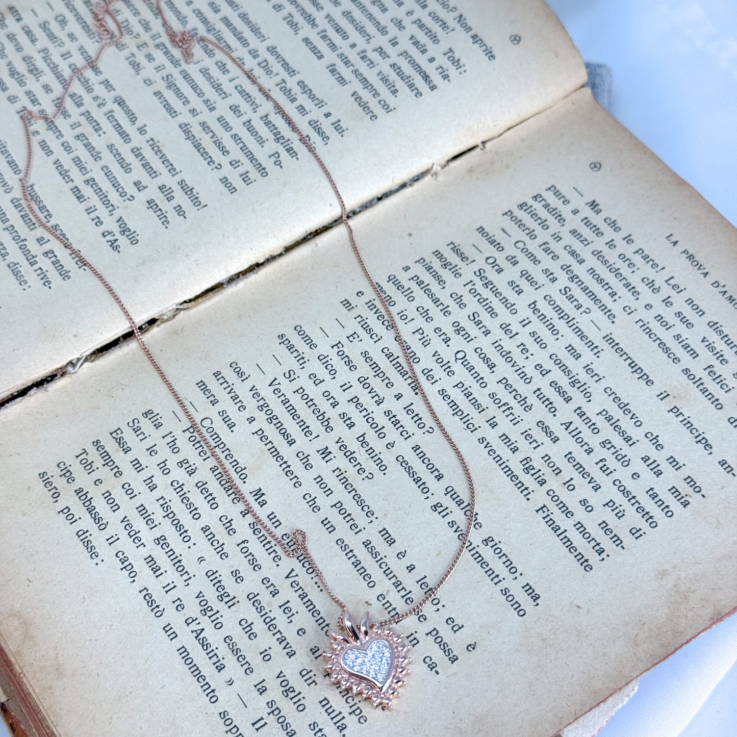 Collane con cuore sacro argento rosé e zirconi - Lumiere Bijoux