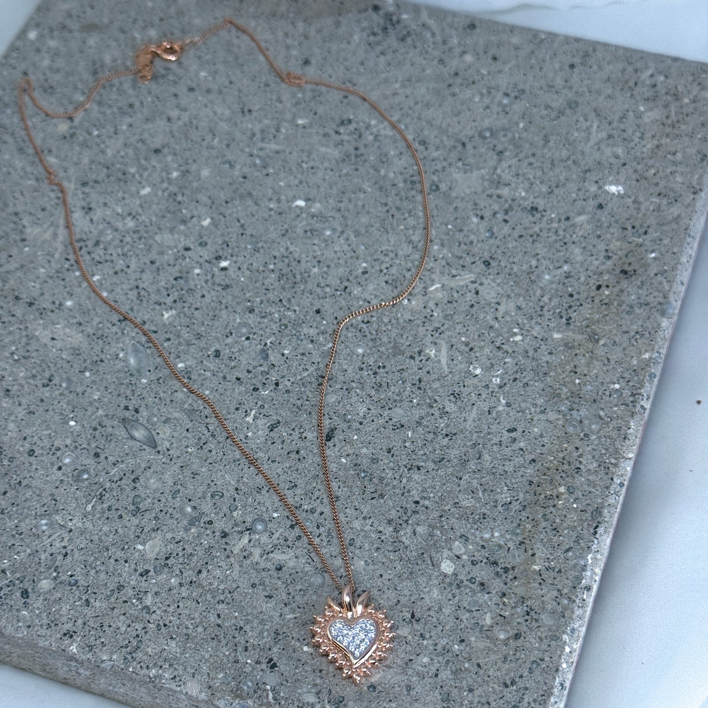 Collane con cuore sacro argento rosé e zirconi - Lumiere Bijoux