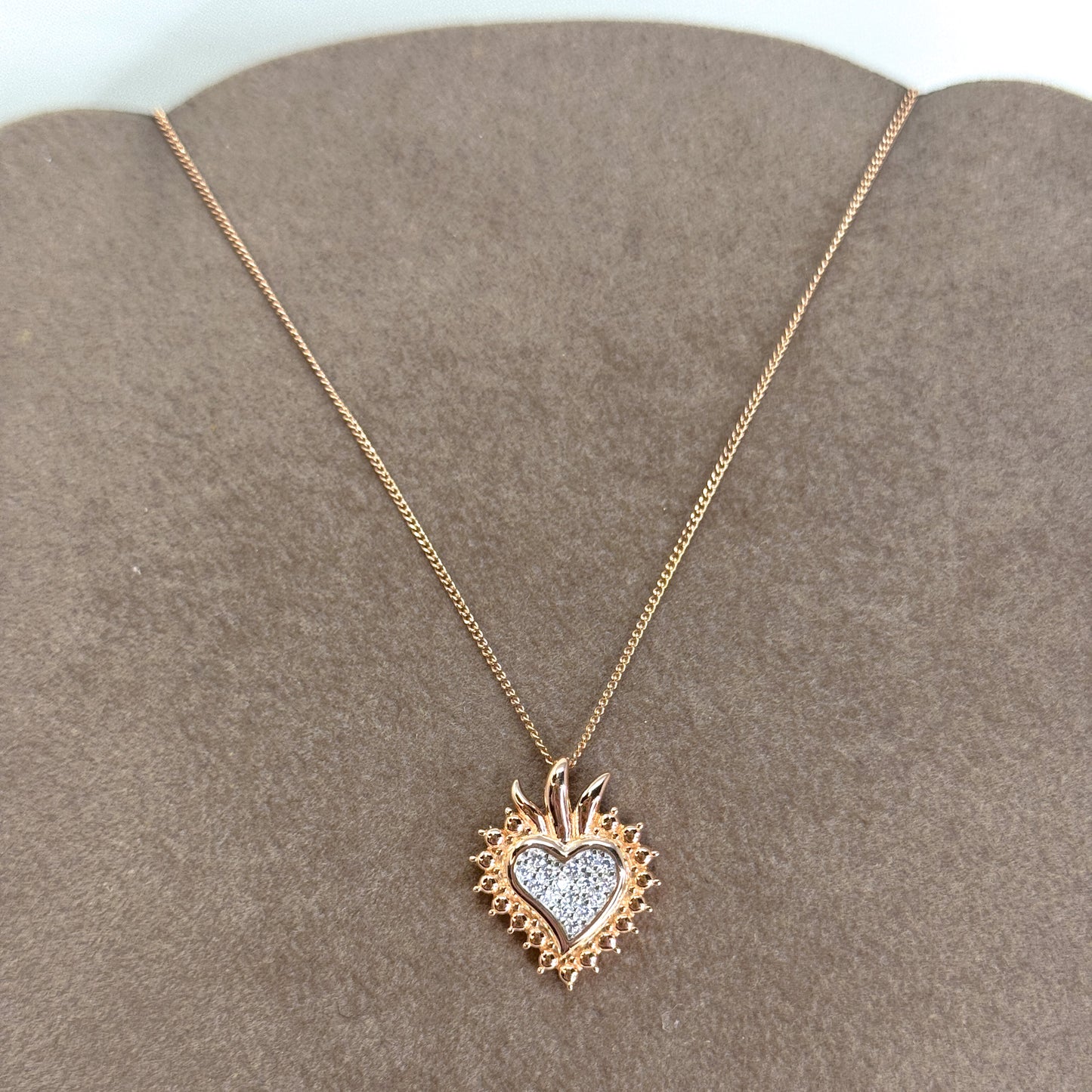 Collane con cuore sacro argento rosé e zirconi - Lumiere Bijoux