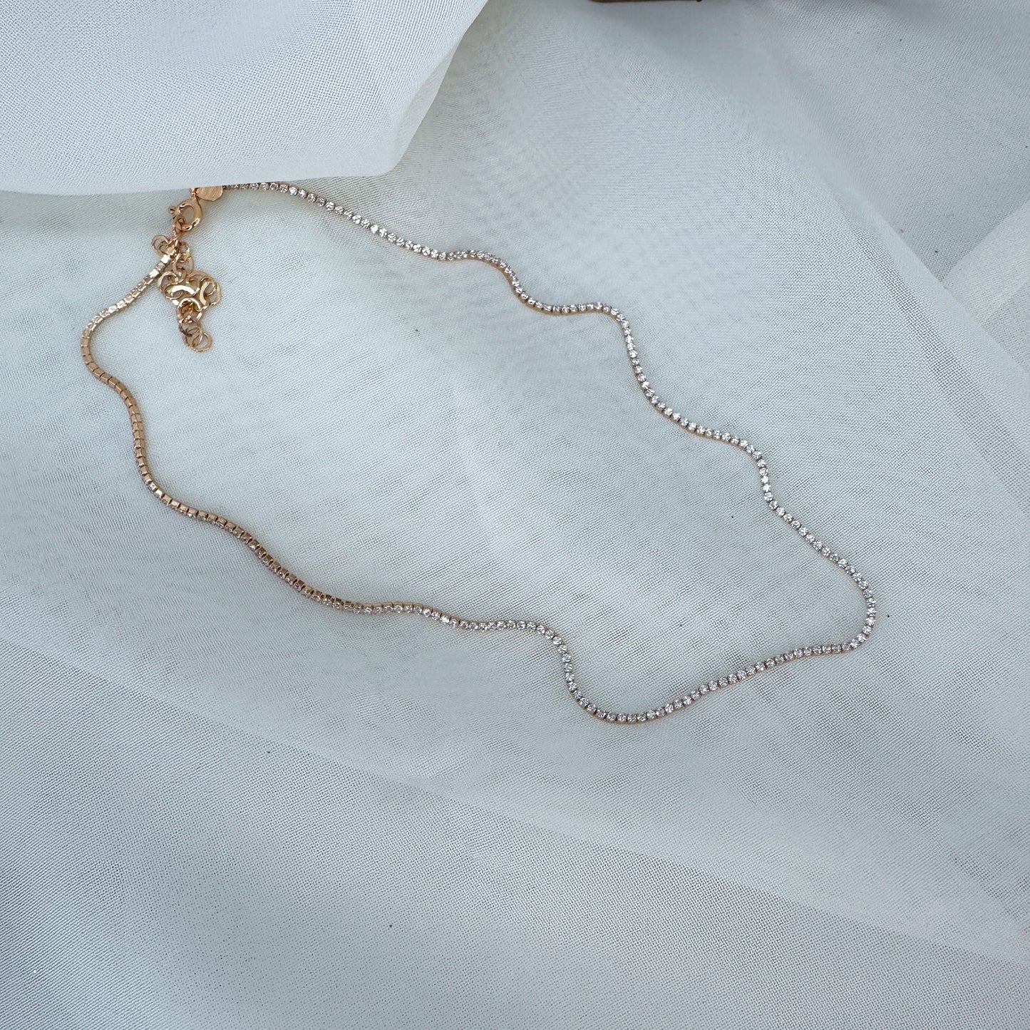 Collana tennis 33cm con zirconi da 0.1 o 0.2 cm - Lumiere Bijoux