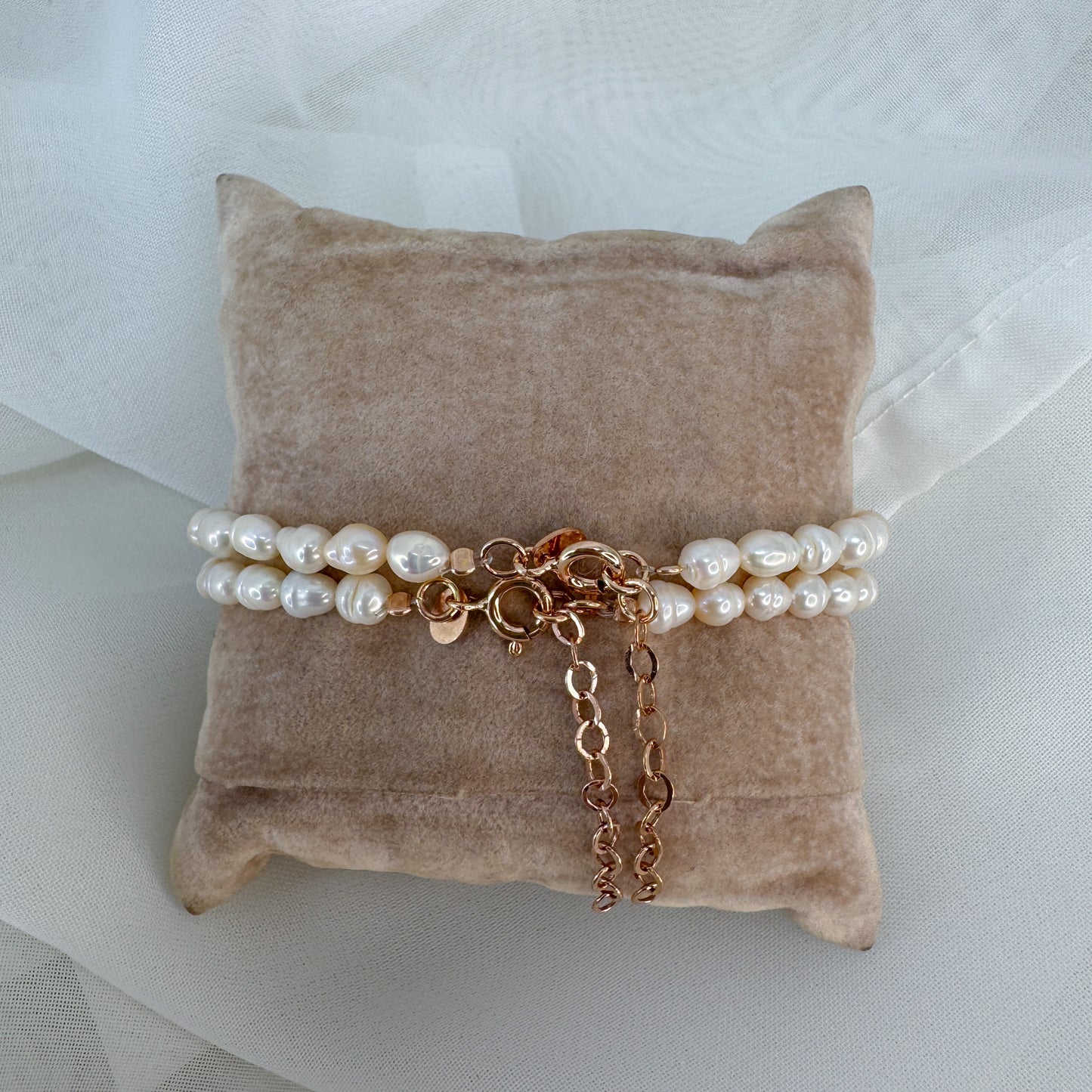 Bracciale perle risino alternate da pietre tormalina - Lumiere Bijoux