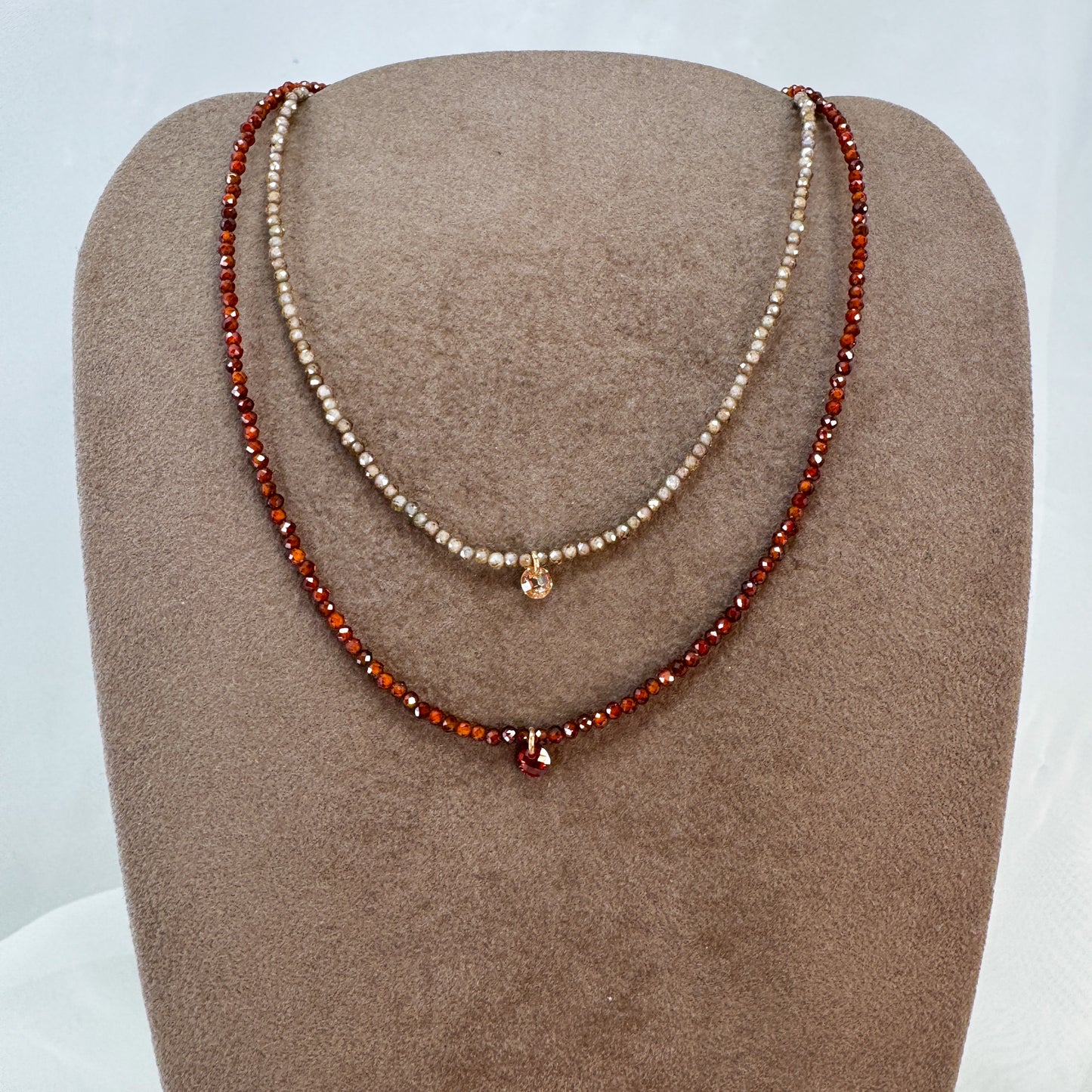 Collana choker cristalli cm 33 con zircone pendente - Lumiere Bijoux