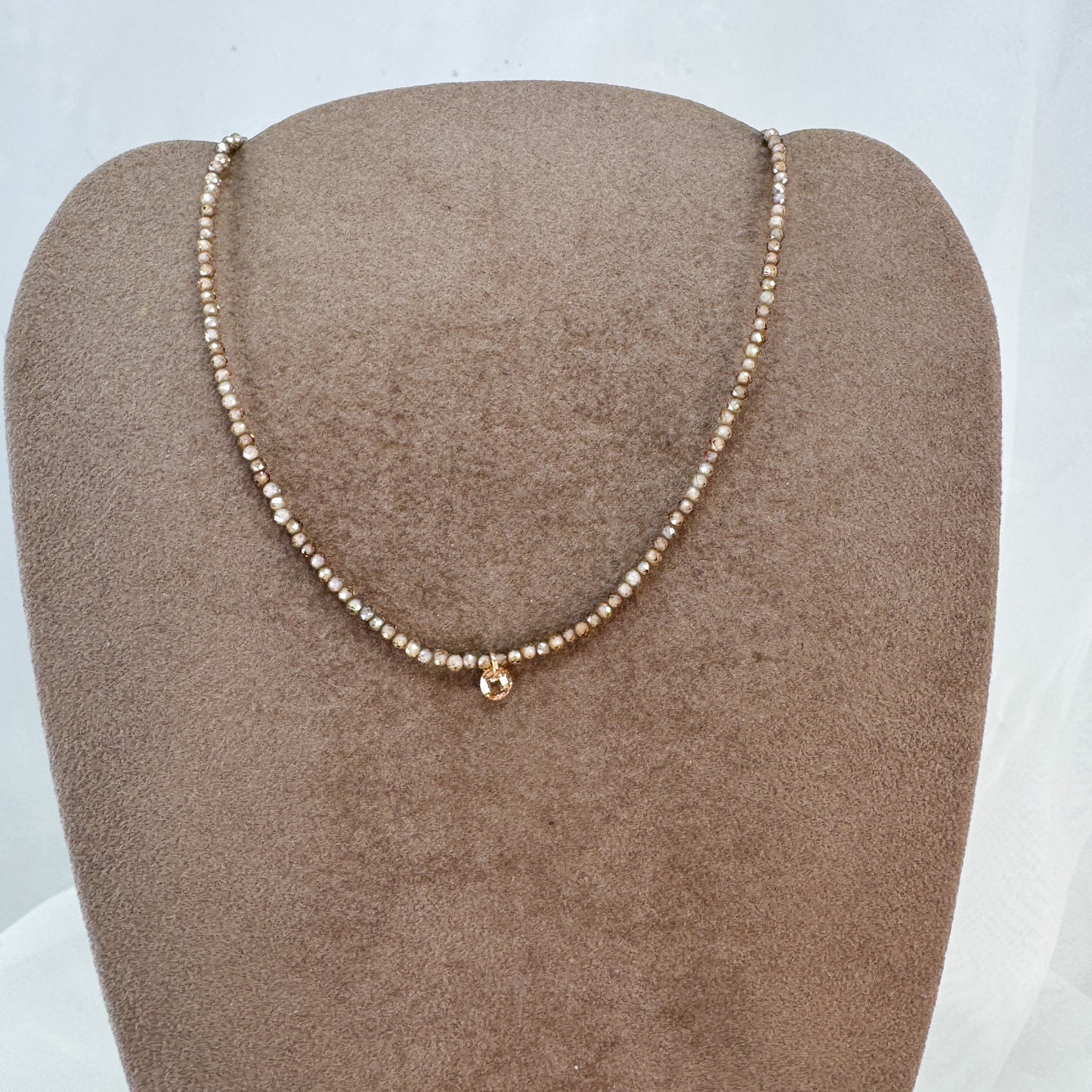 Collana choker cristalli cm 33 con zircone pendente - Lumiere Bijoux