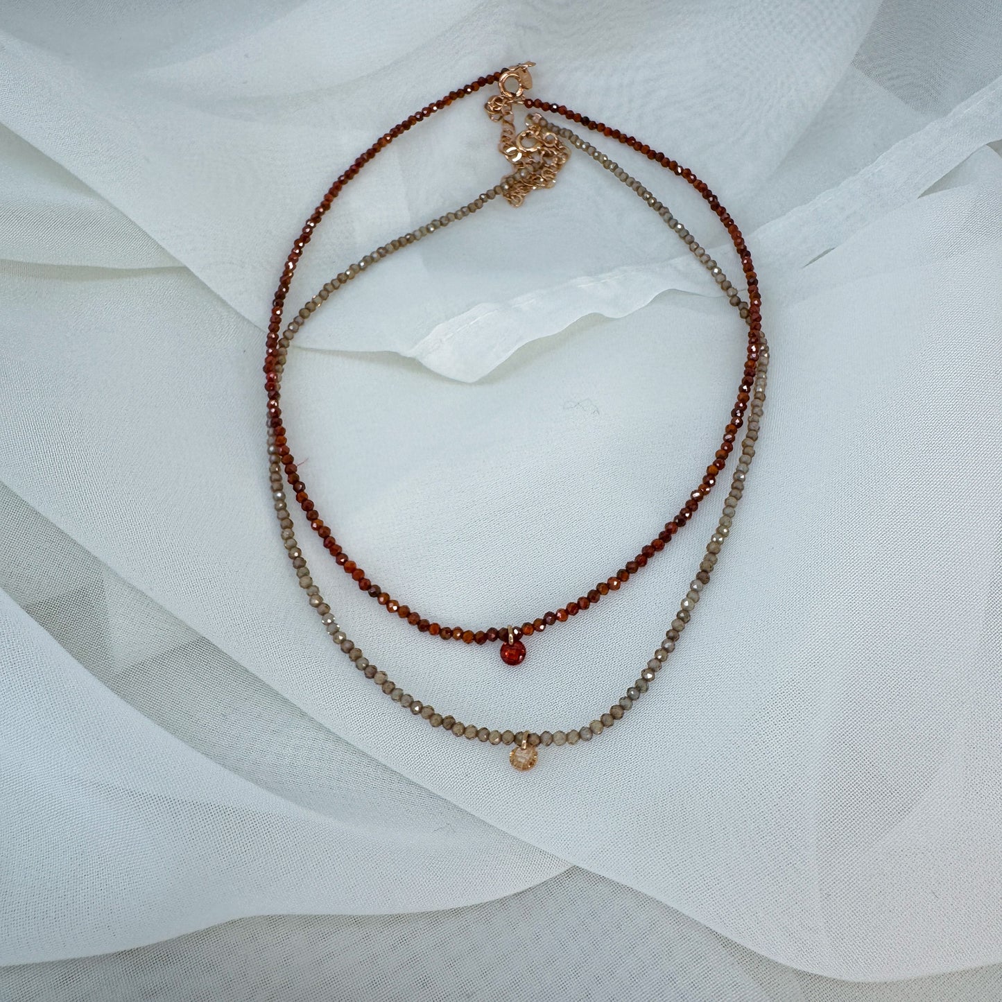 Collana choker cristalli cm 33 con zircone pendente - Lumiere Bijoux