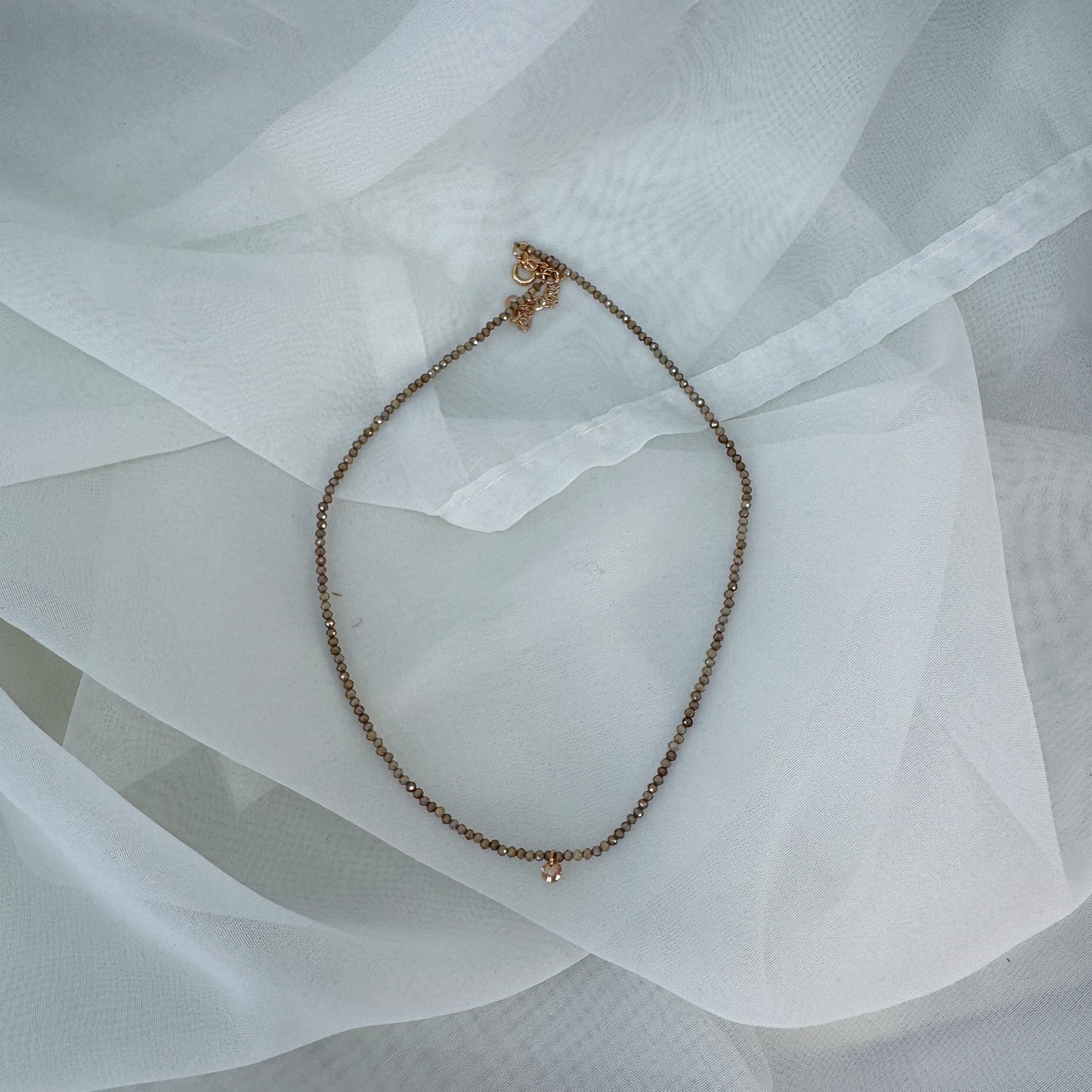 Collana choker cristalli cm 33 con zircone pendente - Lumiere Bijoux