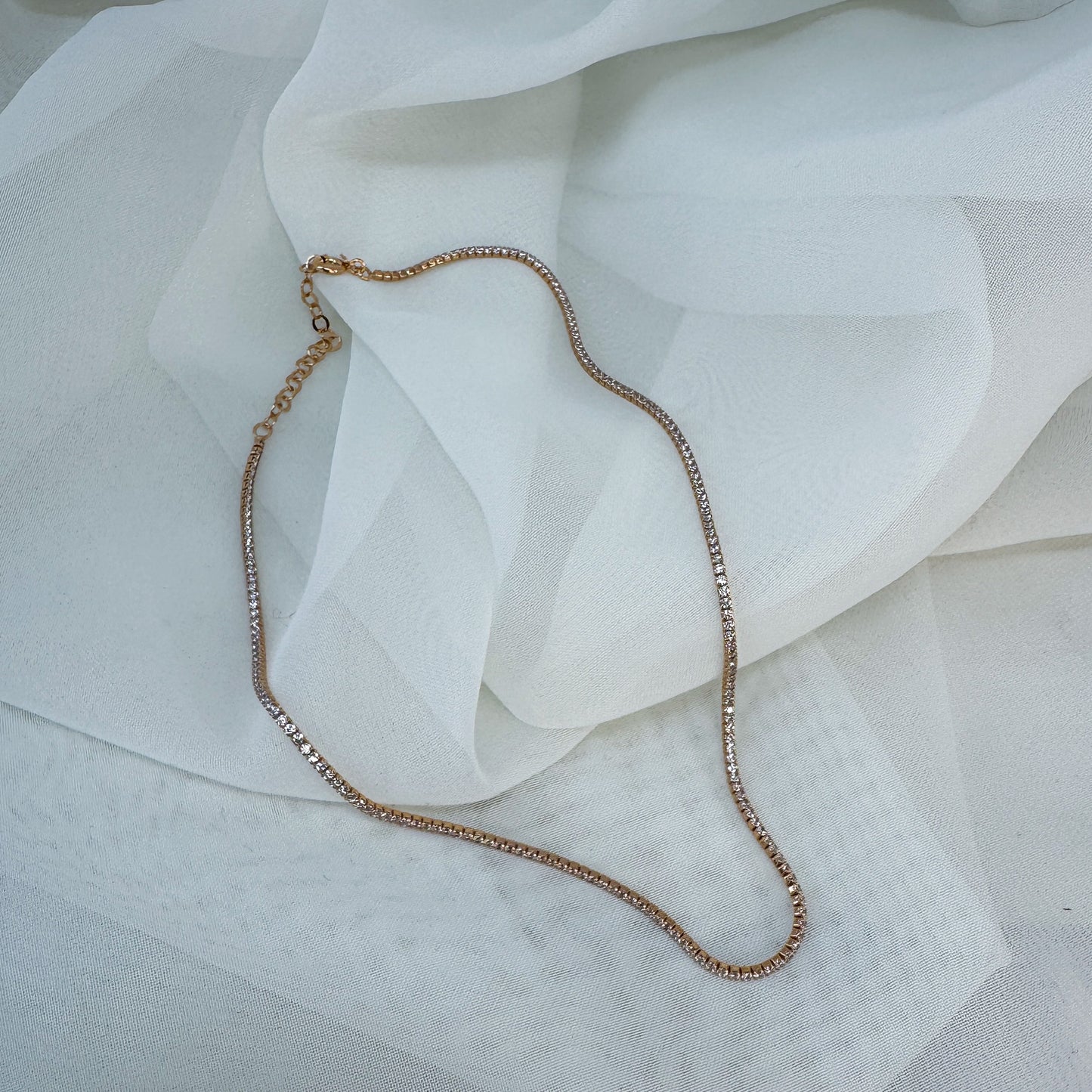 Collana tennis 33cm con zirconi da 0.1 o 0.2 cm - Lumiere Bijoux