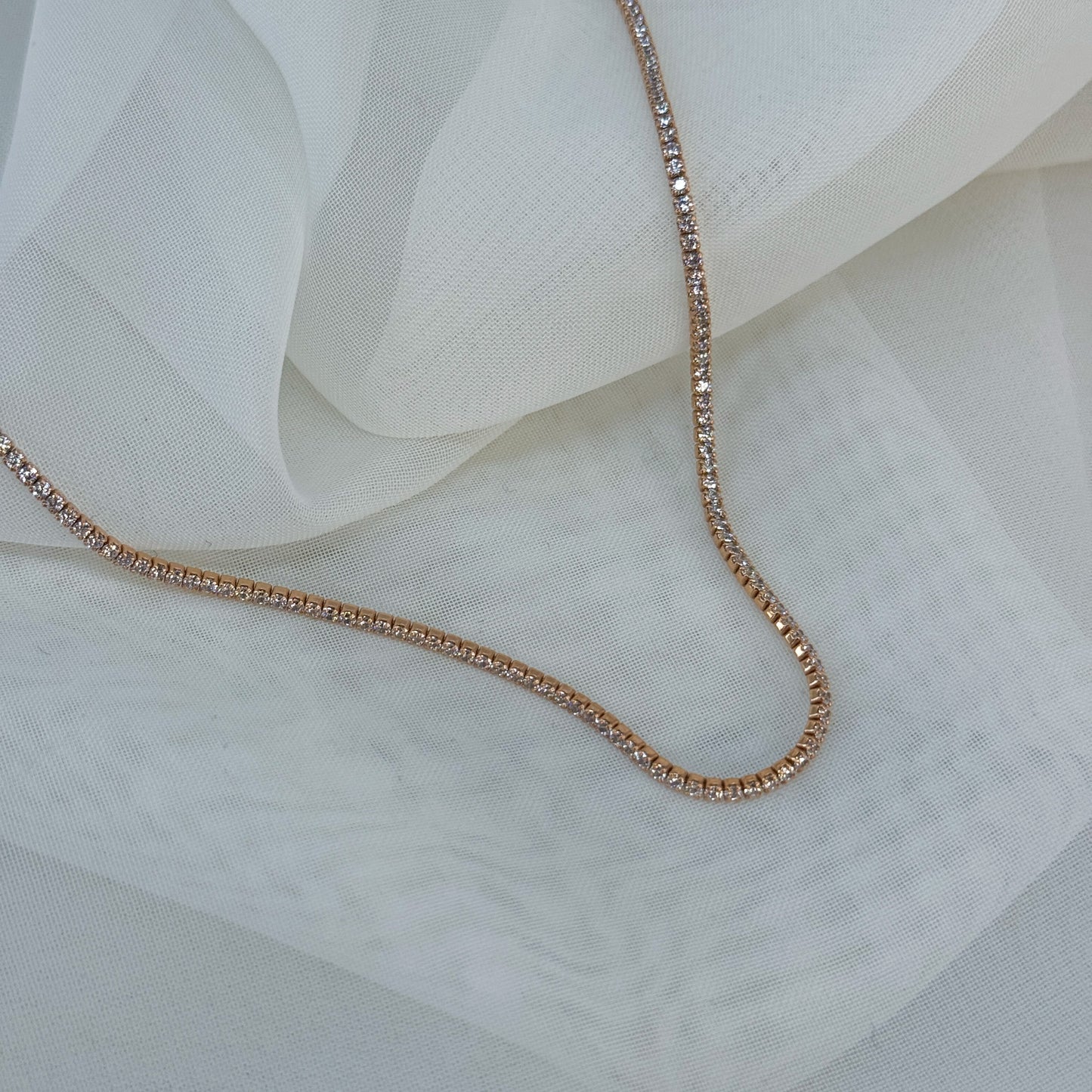 Collana tennis 33cm con zirconi da 0.1 o 0.2 cm - Lumiere Bijoux