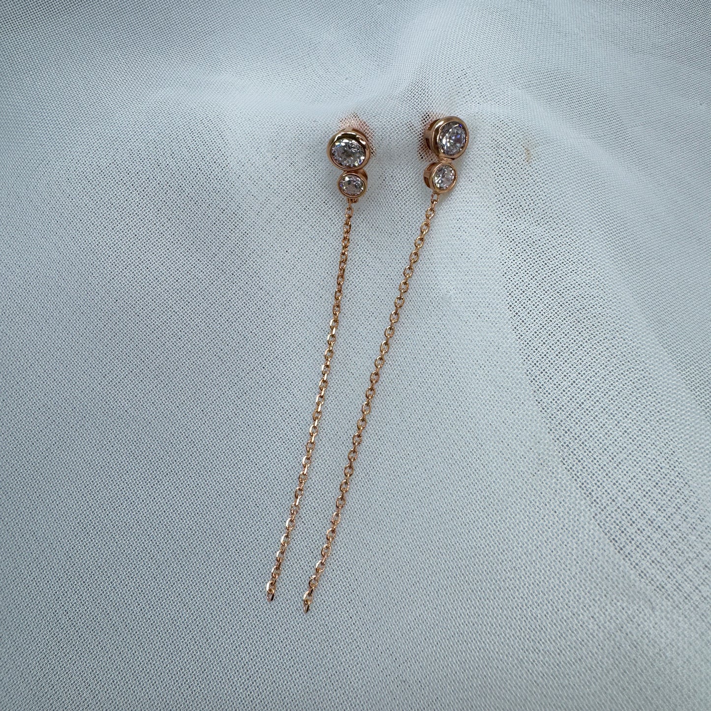 Coppia orecchini pendenti con bolle zirconi - Lumiere Bijoux