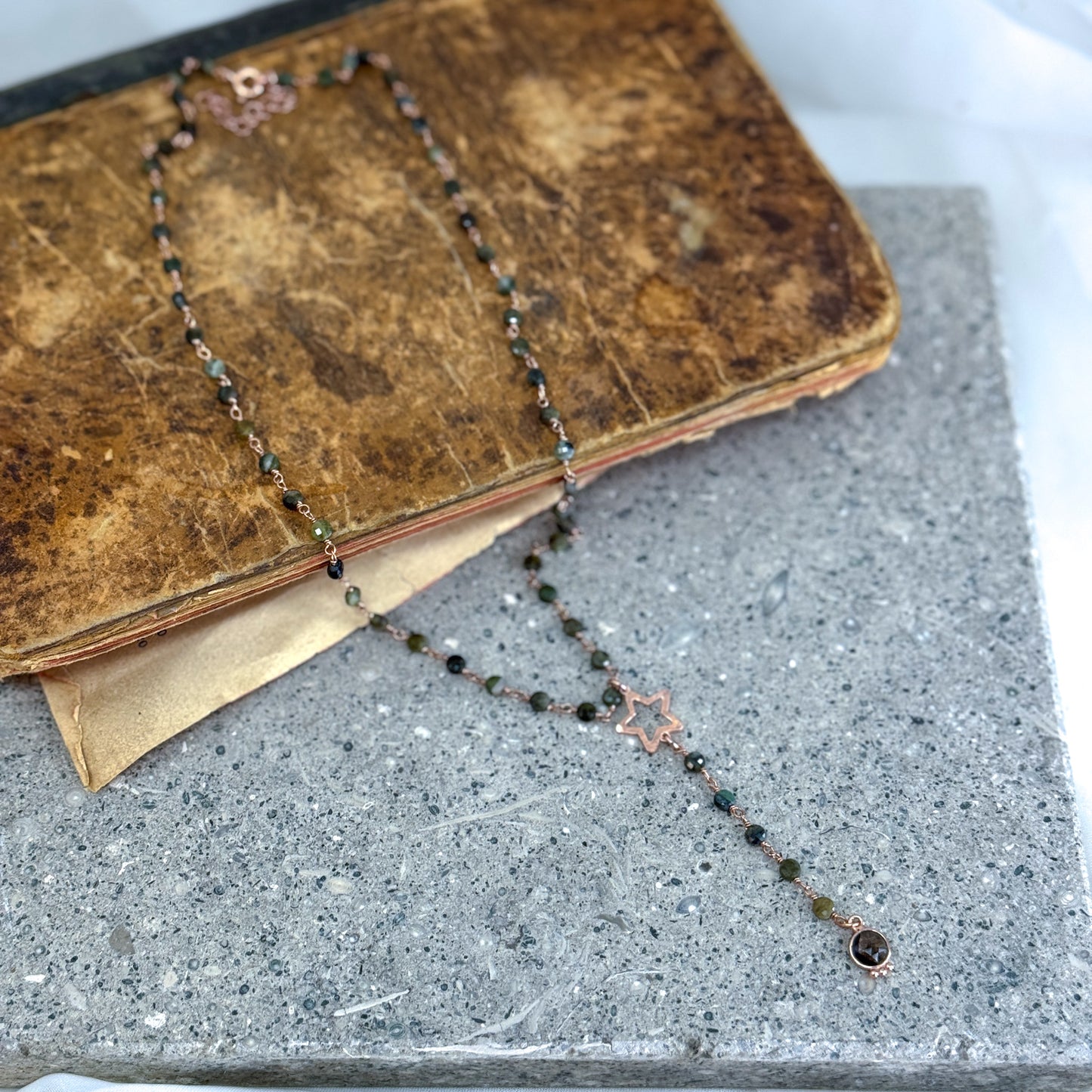 Collana Cristalli multicolore con soggetto in argento rosé e pietra Parigi - 45cm - Lumiere Bijoux