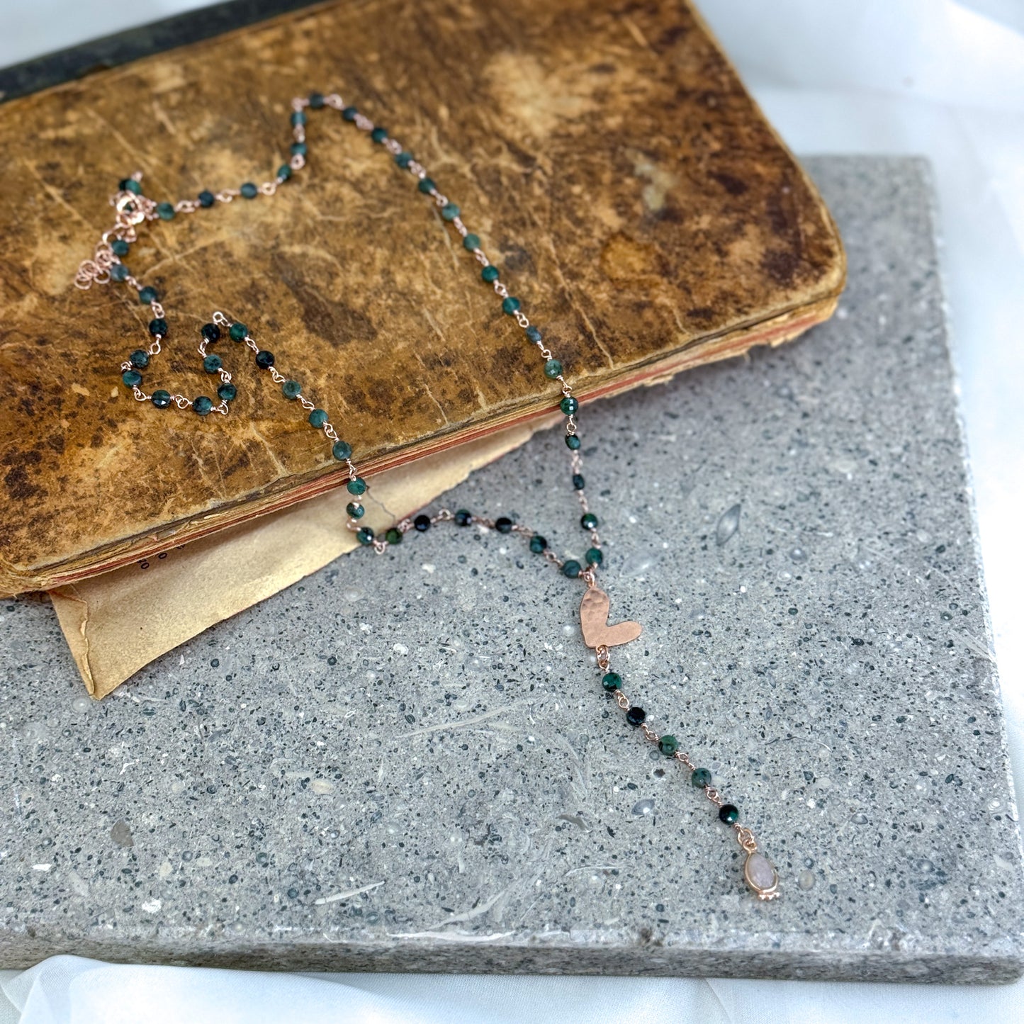 Collana Cristalli multicolore con soggetto in argento rosé e pietra Parigi - 45cm - Lumiere Bijoux