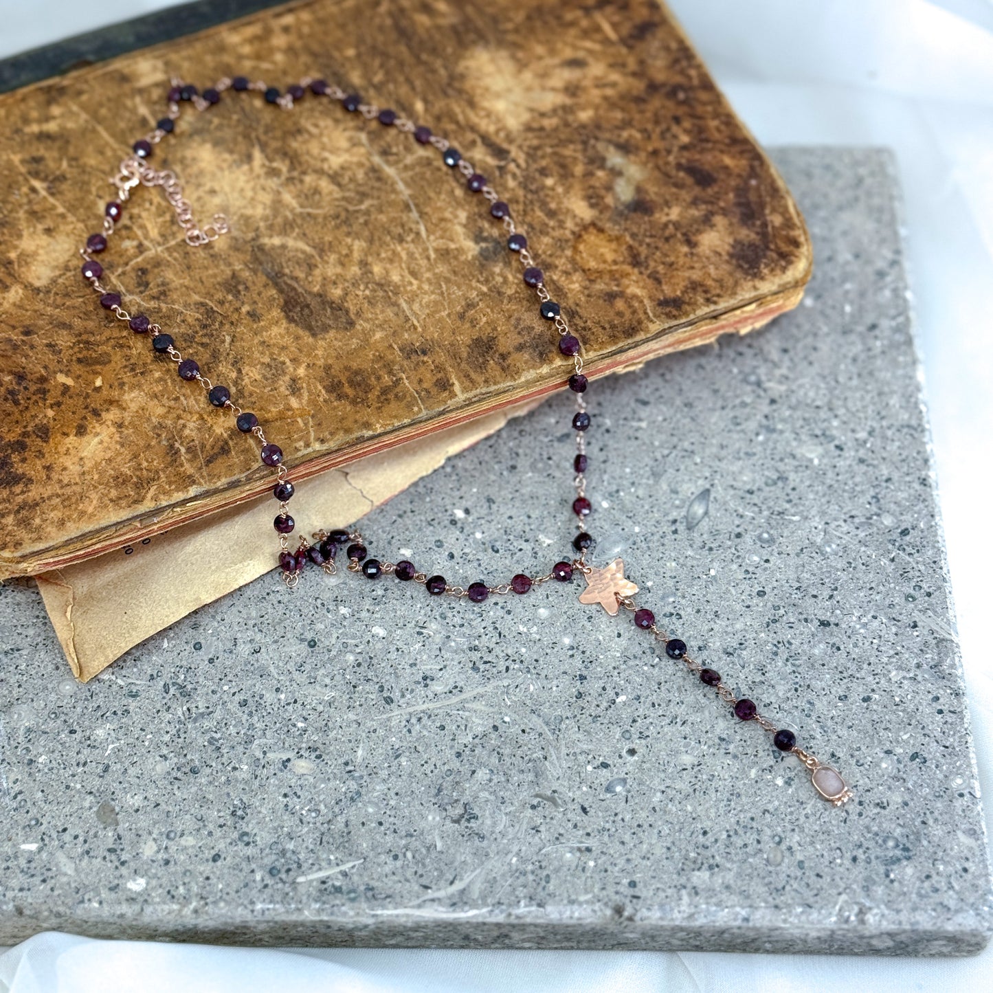 Collana Cristalli multicolore con soggetto in argento rosé e pietra Parigi - 45cm - Lumiere Bijoux