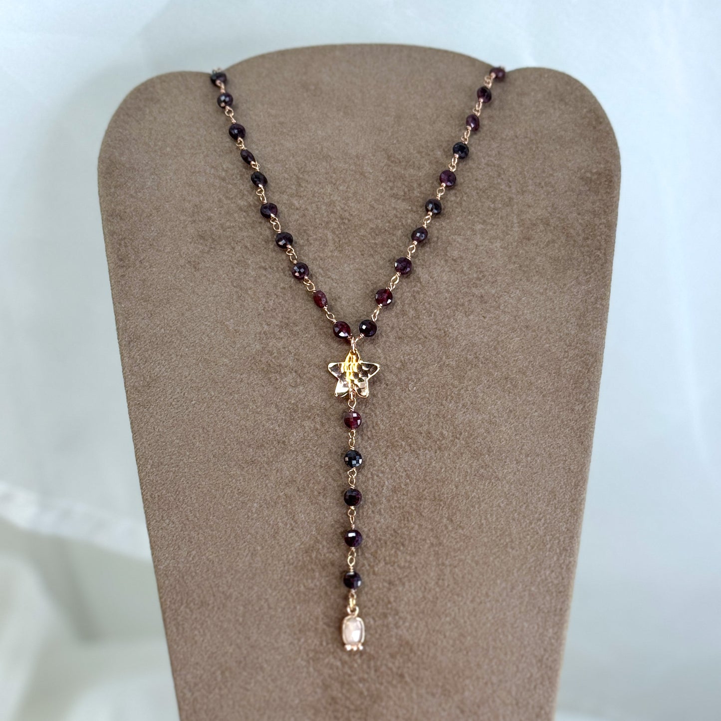 Collana Cristalli multicolore con soggetto in argento rosé e pietra Parigi - 45cm - Lumiere Bijoux