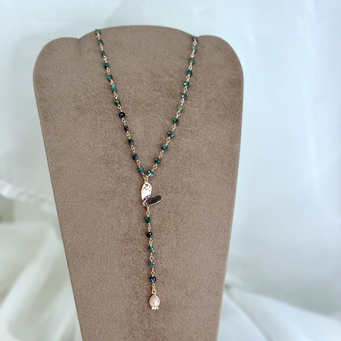 Collana Cristalli multicolore con soggetto in argento rosé e pietra Parigi - 45cm - Lumiere Bijoux