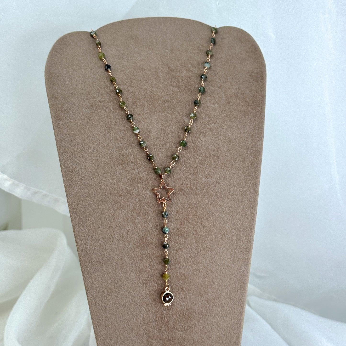 Collana Cristalli multicolore con soggetto in argento rosé e pietra Parigi - 45cm - Lumiere Bijoux