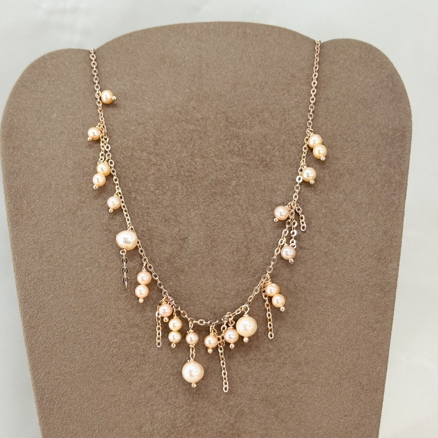 Collana cm 35 cascata di perle rosa o bianche - Floreali - Lumiere Bijoux