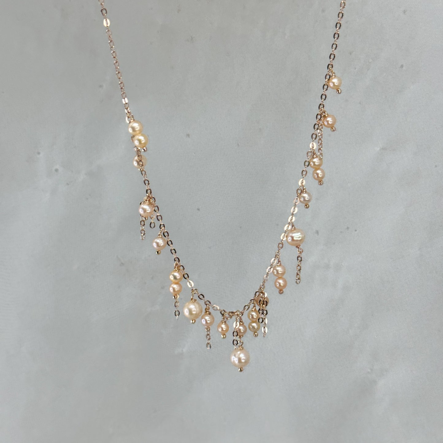 Collana cm 35 cascata di perle rosa o bianche - Floreali - Lumiere Bijoux