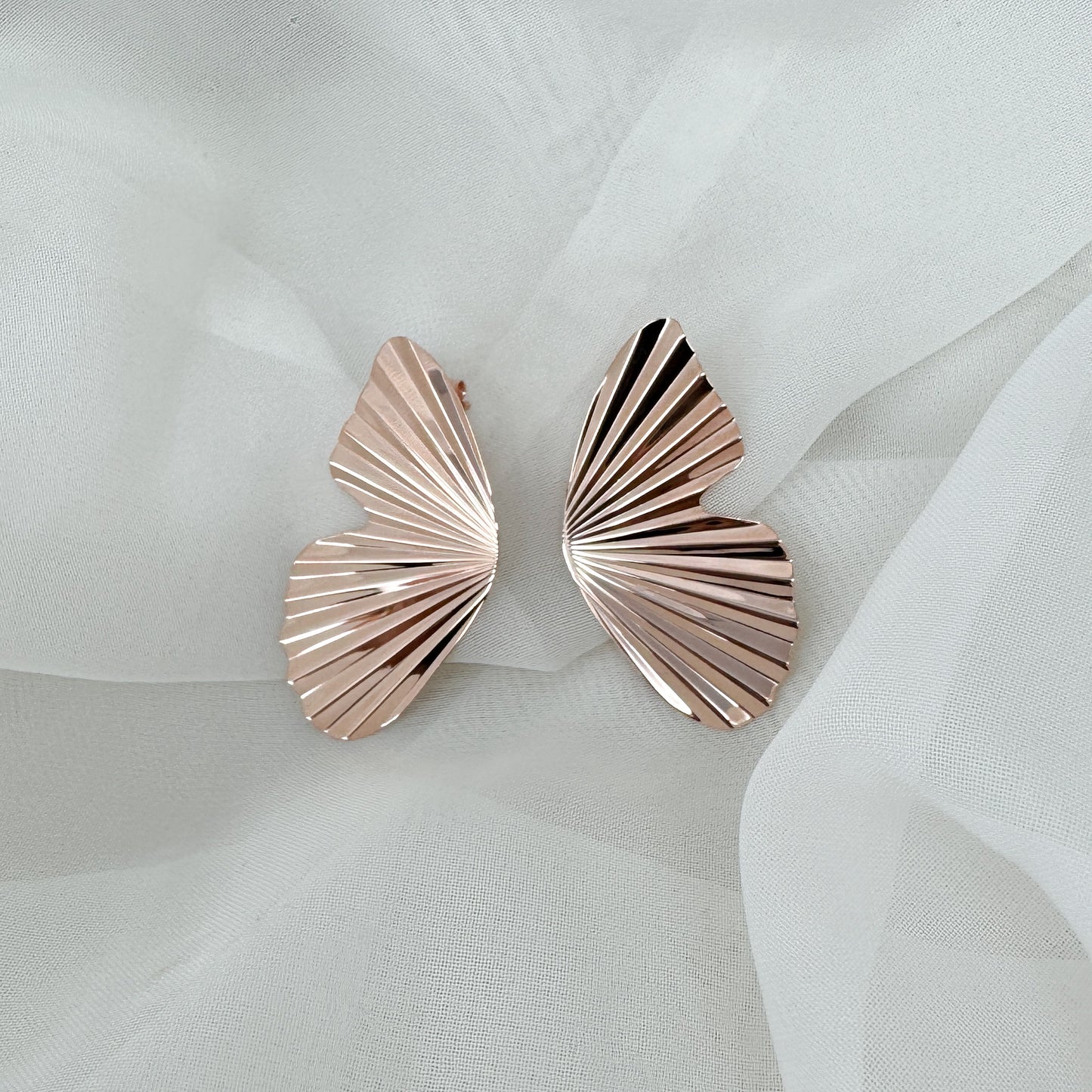 Coppia orecchini farfalla ventaglio cm 5cm - Lumiere Bijoux