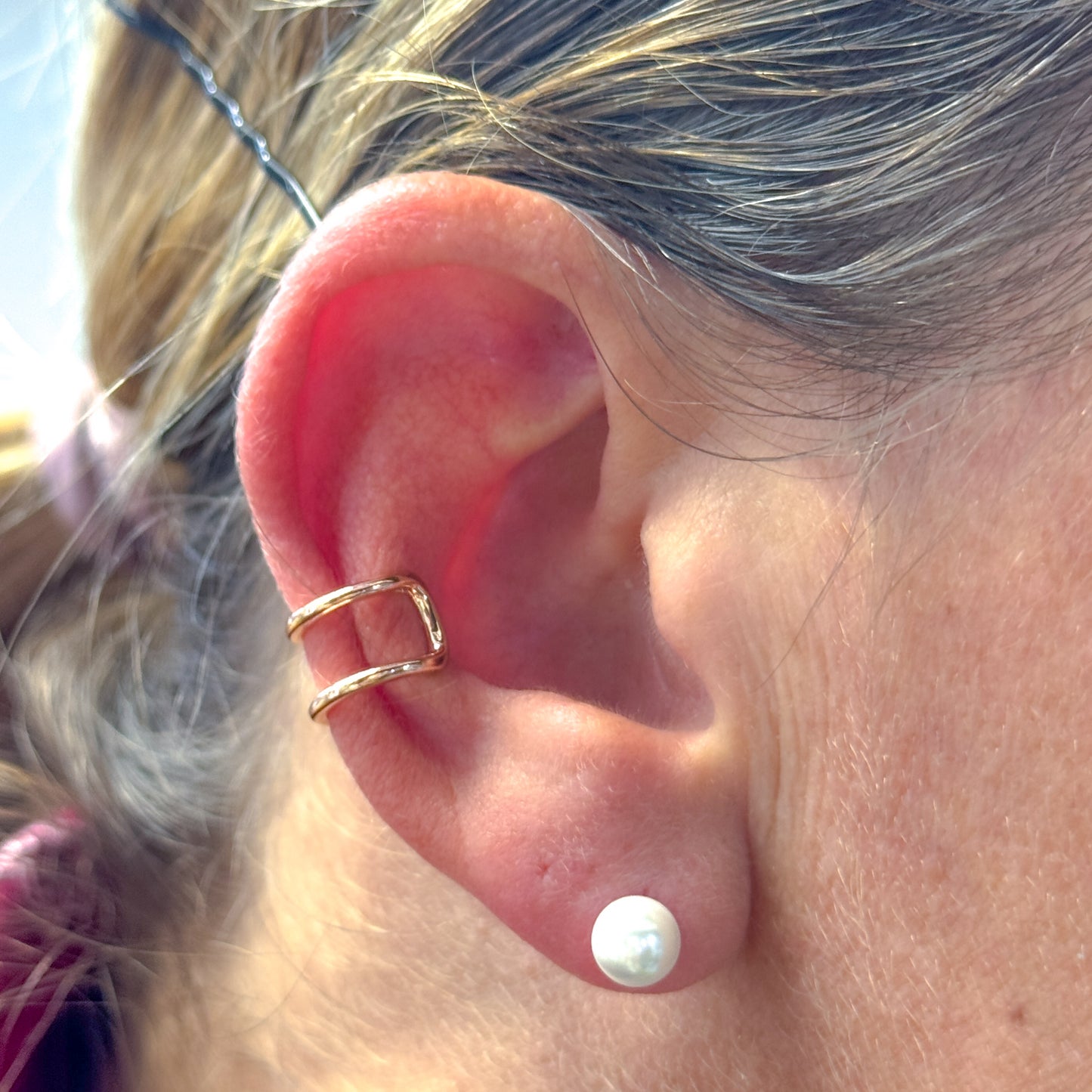 Earcuff due fili lisci sottili - Lumiere Bijoux