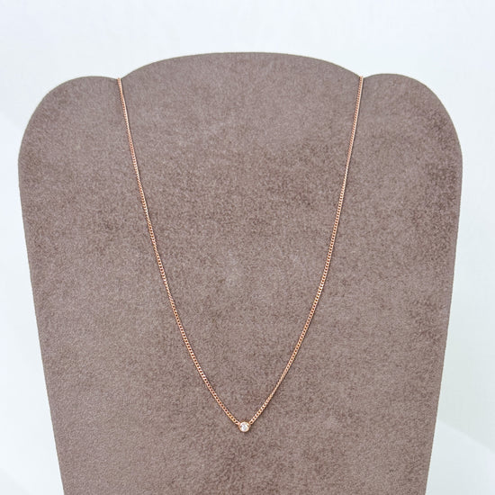 Collana grumette rosè cm 38 con micro punto luce bianco tondo - Lumiere Bijoux