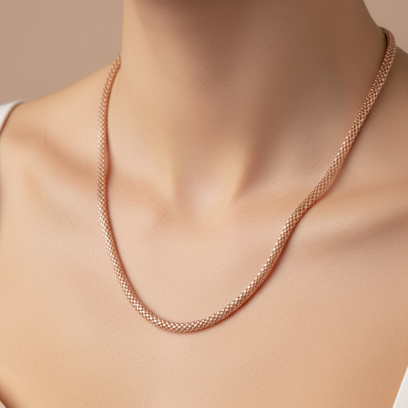 Collana catena coreana piatta 40 cm - Lumiere Bijoux
