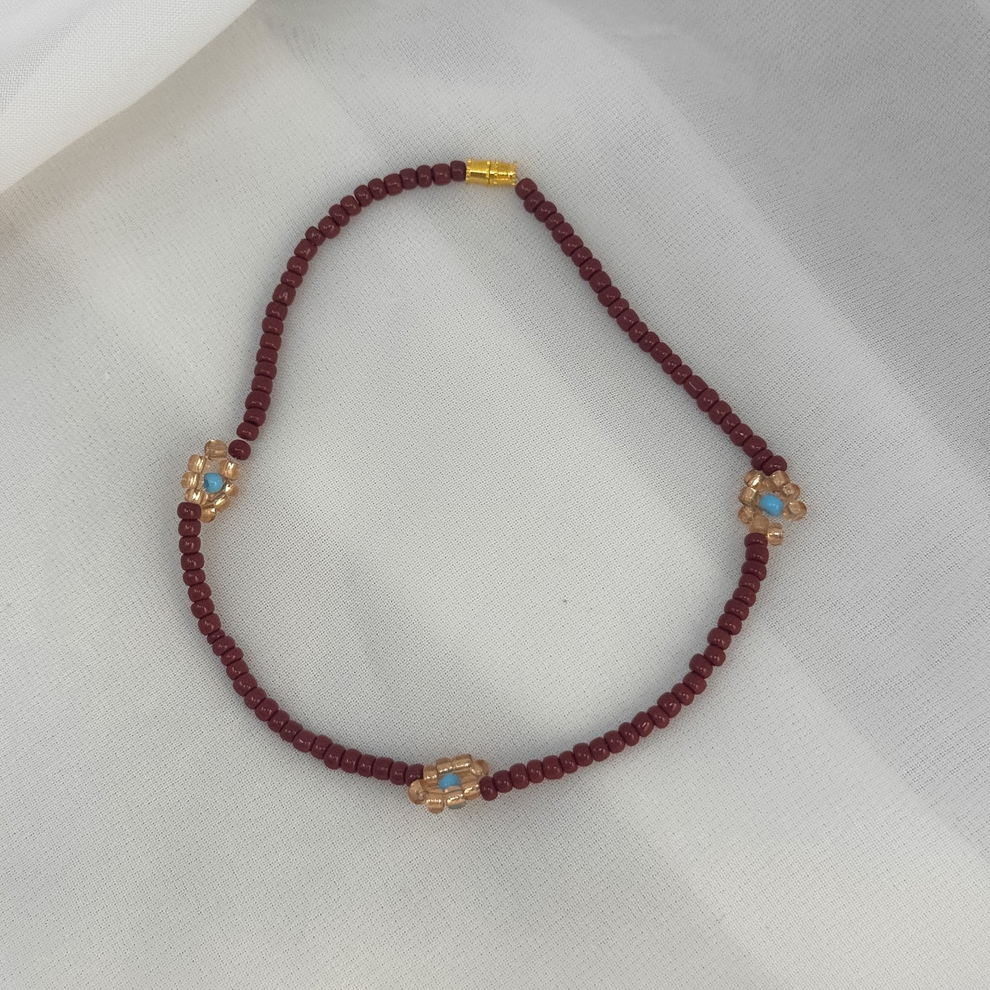 Cavigliera estiva fiorellini con pietre miyuki - Lumiere Bijoux