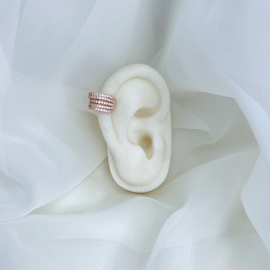 Earcuff in argento a cinque fili di zirconi bianchi