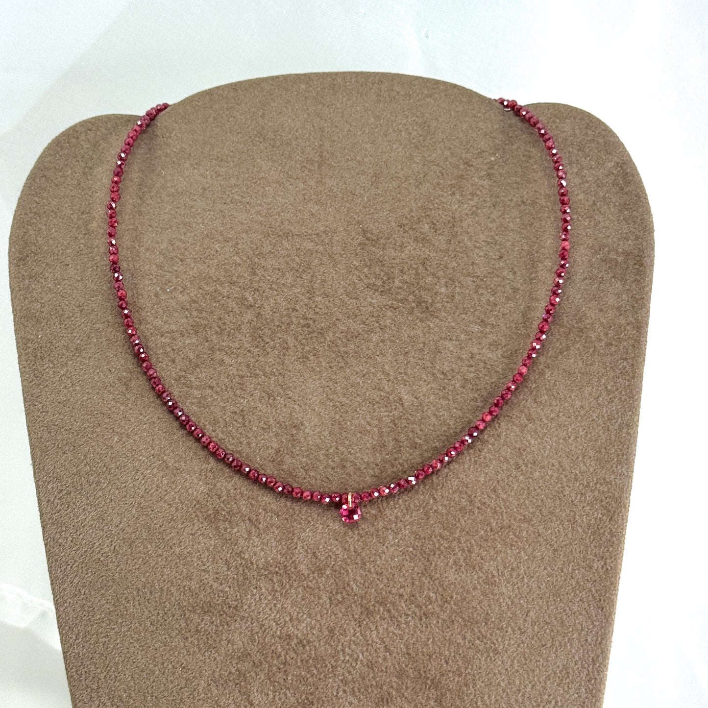 Collana choker 35 cm argento rosé con micro cristalli e zircone pendente - Lumiere Bijoux