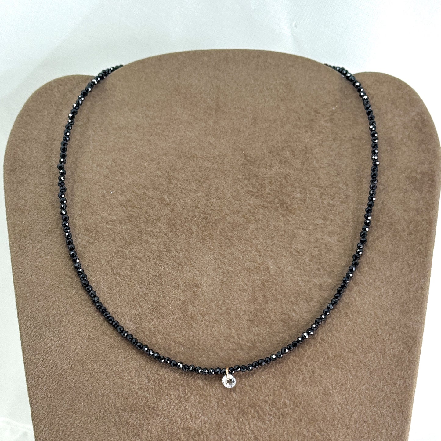 Collana choker 35 cm argento rosé con micro cristalli e zircone pendente - Lumiere Bijoux