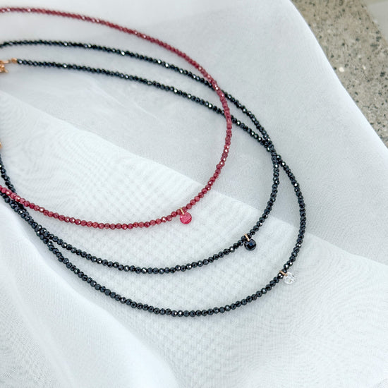 Collana choker 35 cm argento rosé con micro cristalli e zircone pendente - Lumiere Bijoux