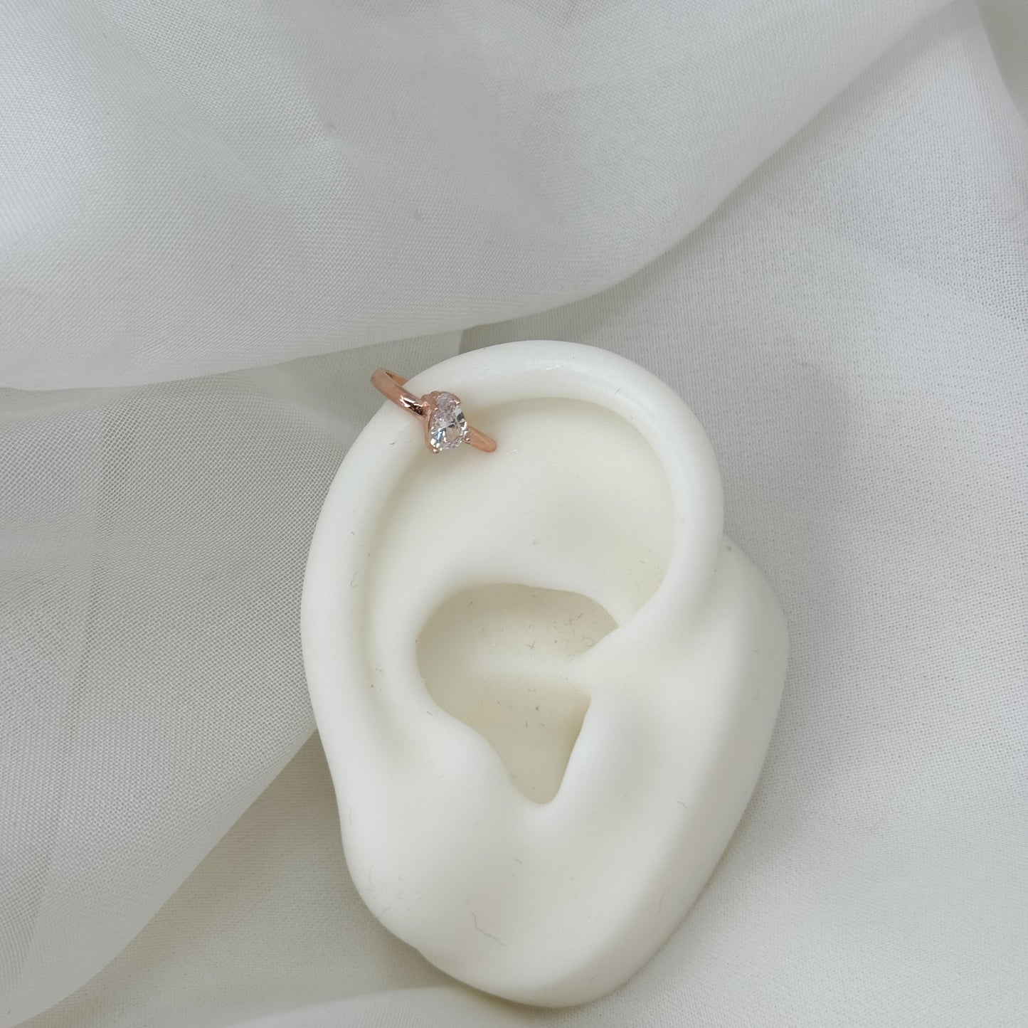 Earcuff zircone goccia incastonata - Lumiere Bijoux