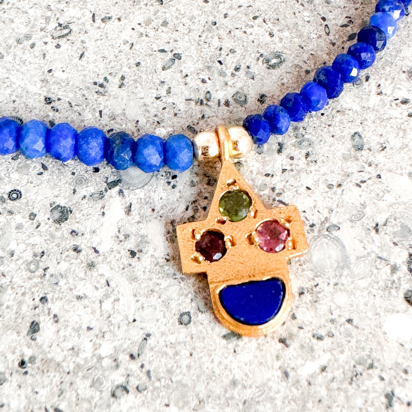 Collana Froda lapislazzuli e tormalina rosa - Spiritual - Lumiere Bijoux
