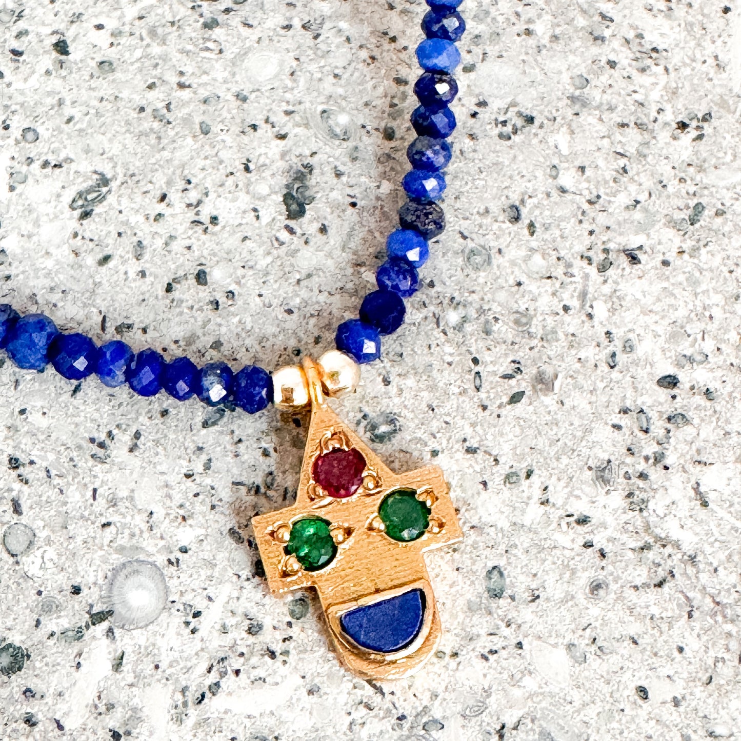 Collana Froda lapislazzuli e tormalina rosa - Spiritual - Lumiere Bijoux