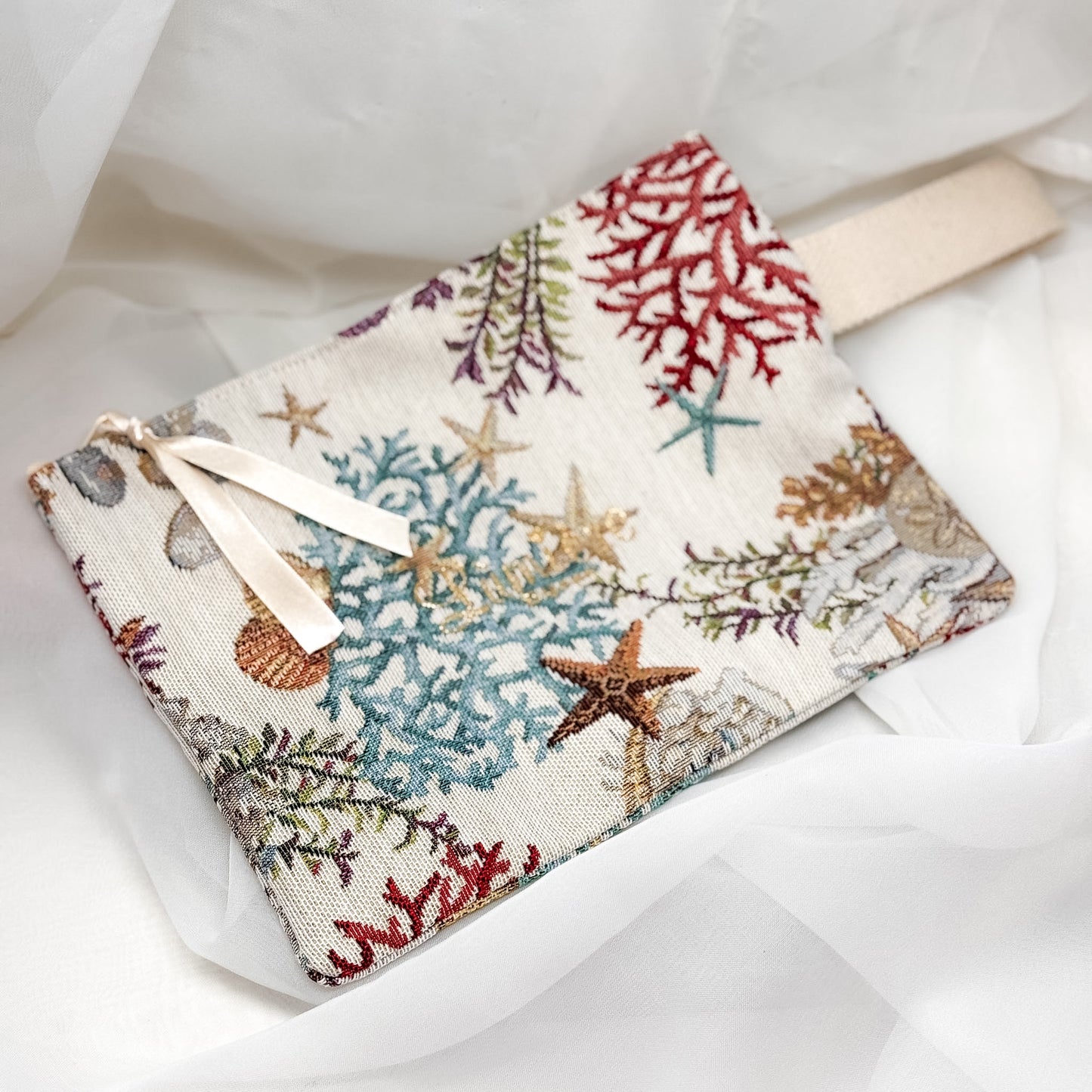 Pochette Grande con fascia stampa coralli - Lumiere Bijoux