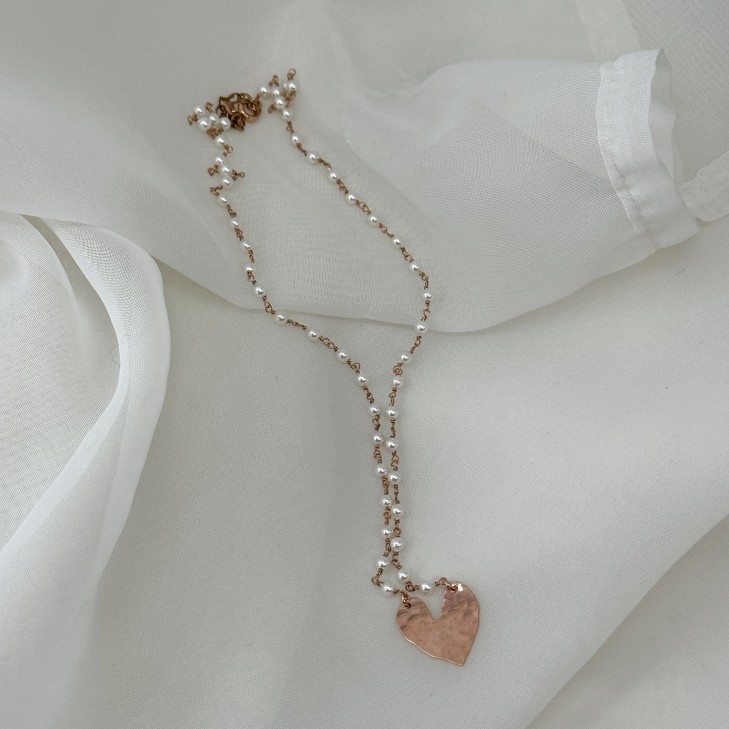 Collana rado perle cuore NINI in linea