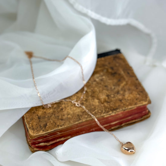 Collana lunga regolabile catena sushi con cuore bombato finale - Lumiere Bijoux