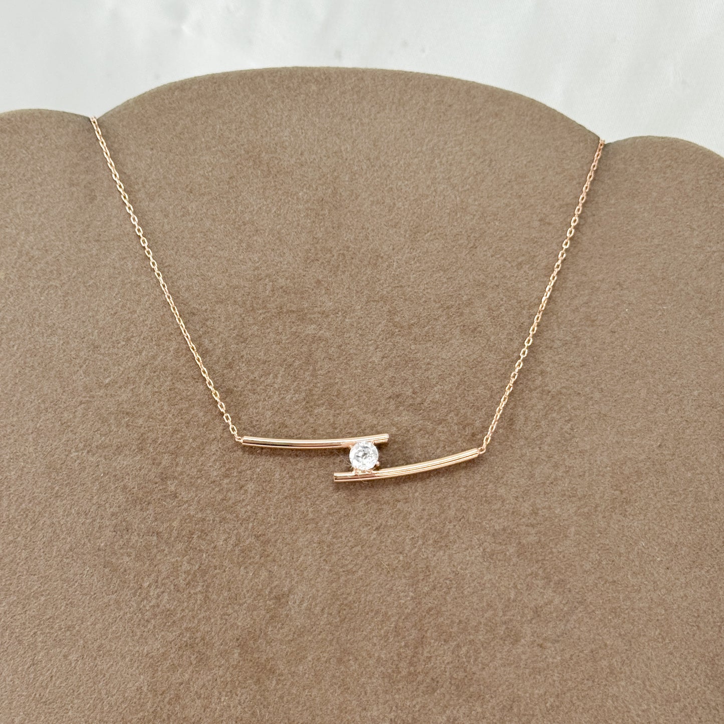 Collana catena forzatina con punti luce e doppia barretta - Lumiere Bijoux