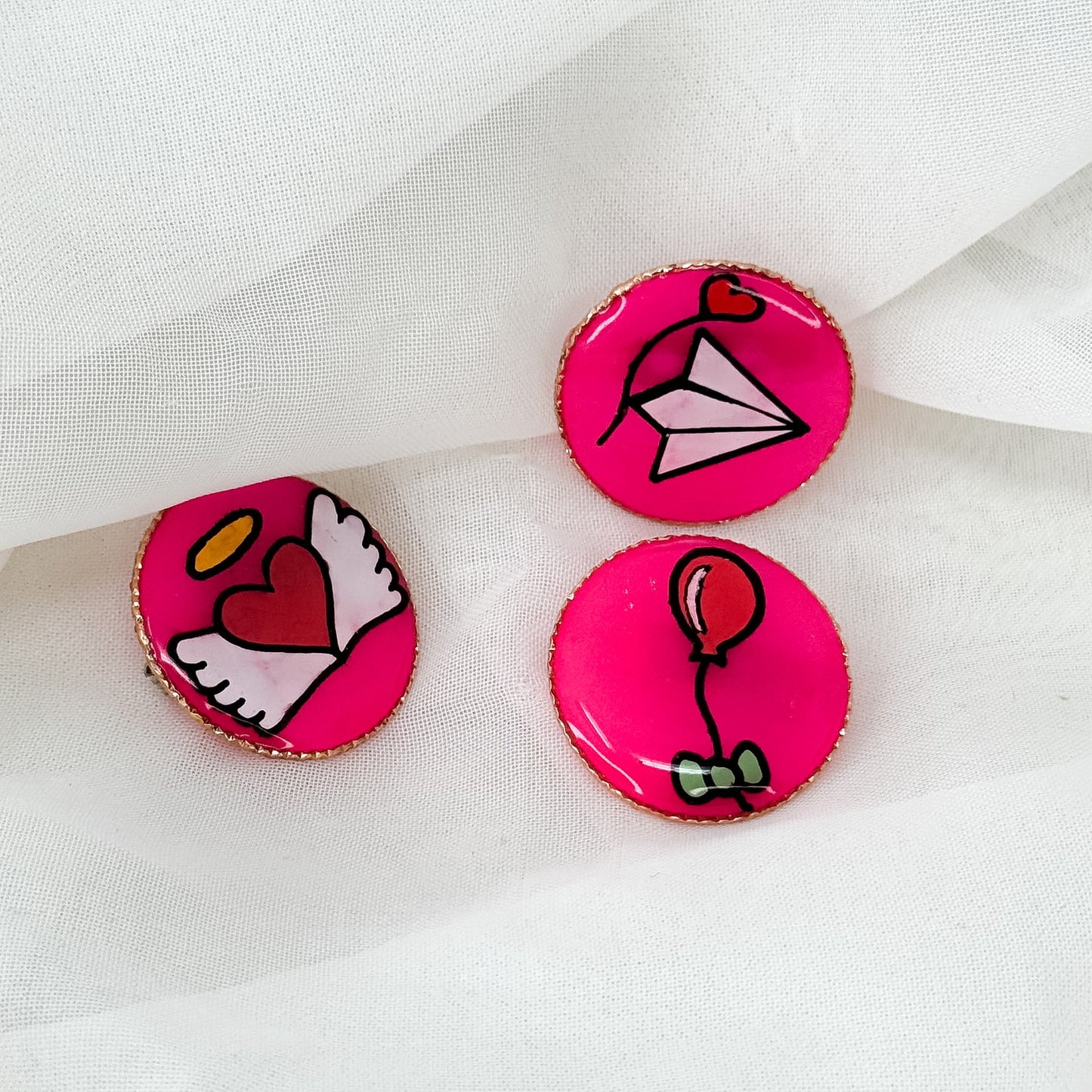 Spille Ceramica Dipinta a Mano con frasi e soggetti - Lumiere Bijoux