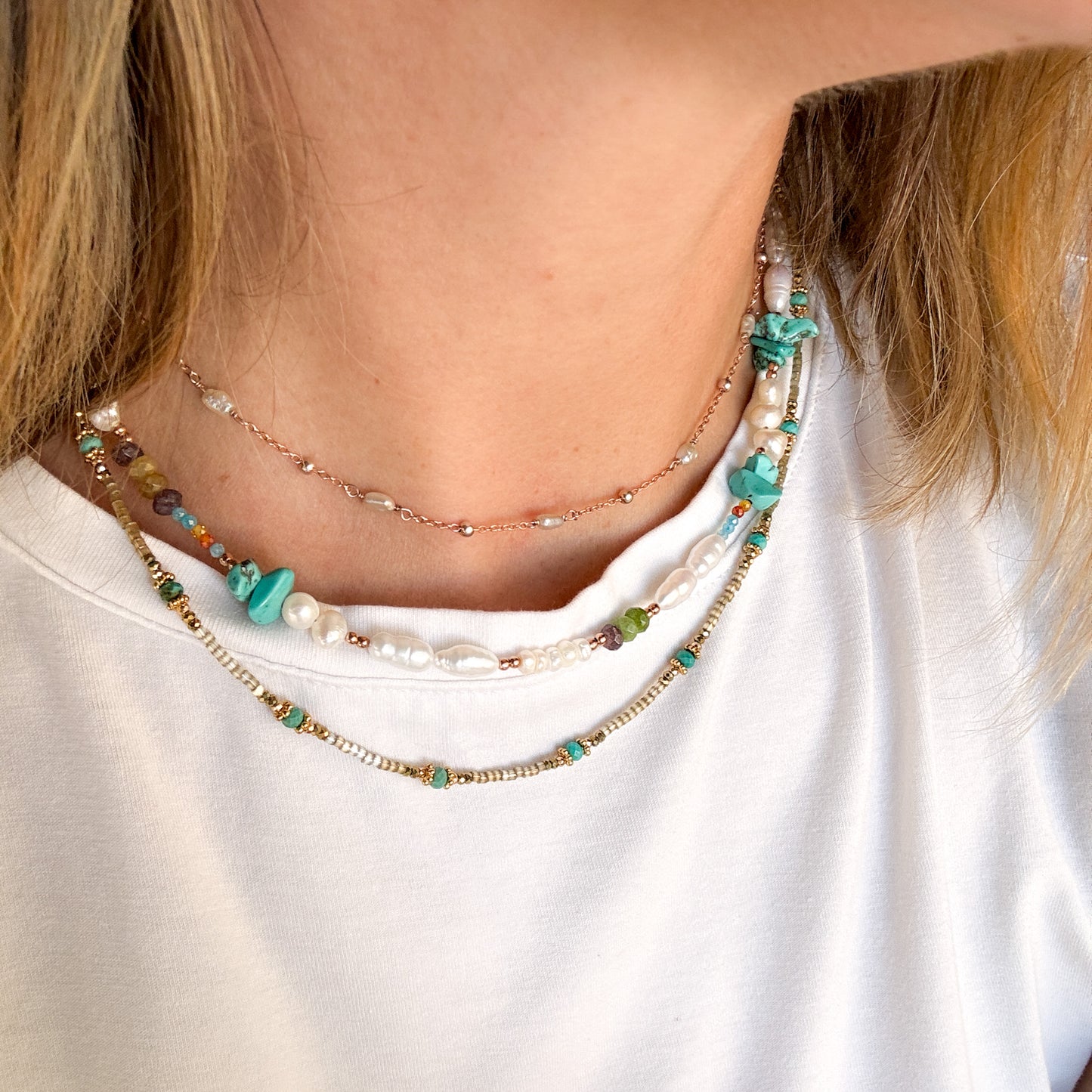 Collana Aura con turchese e pietre Miyuki - Spiritual - Lumiere Bijoux