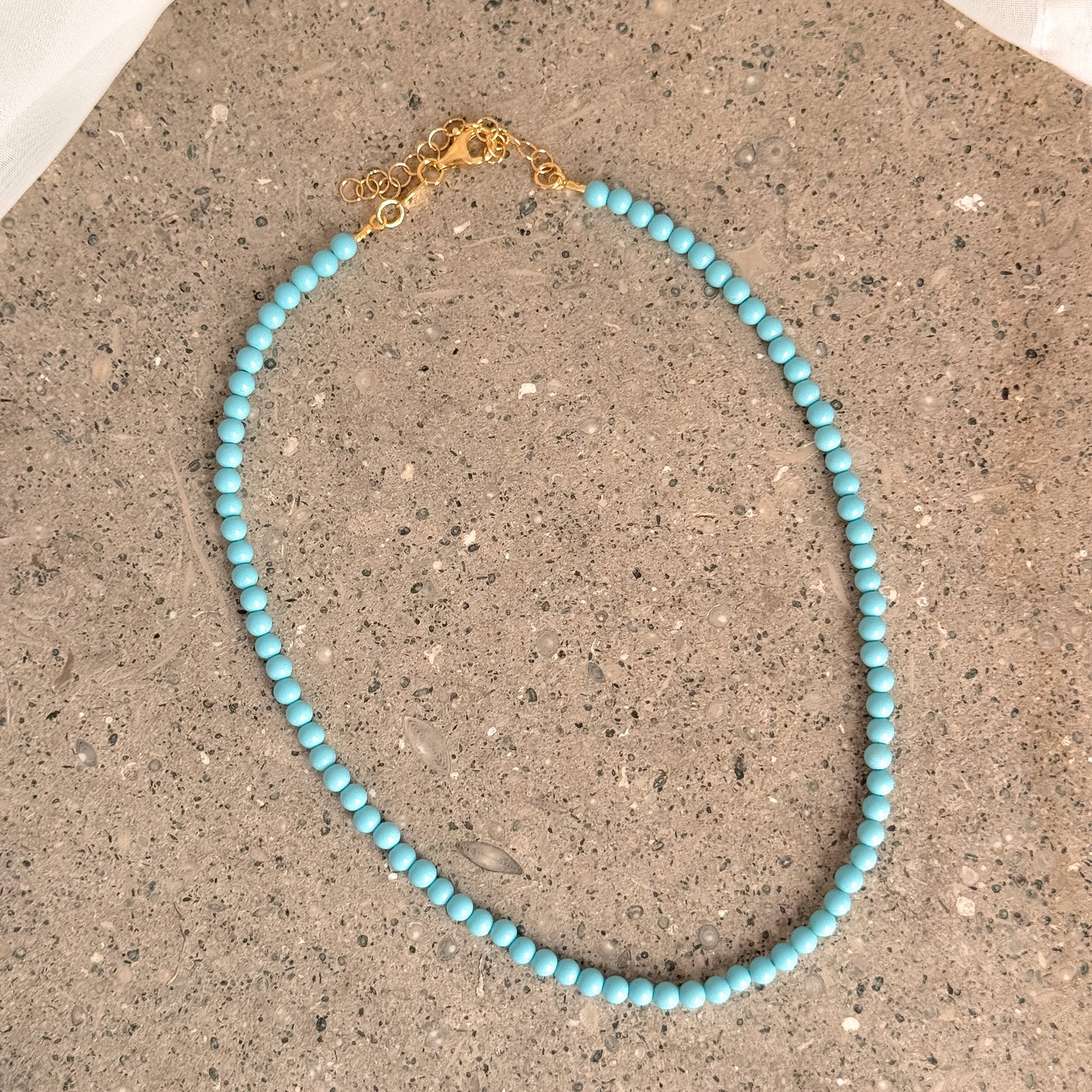 Collana Choker turchese 36cm base argento oro - Lumiere Bijoux