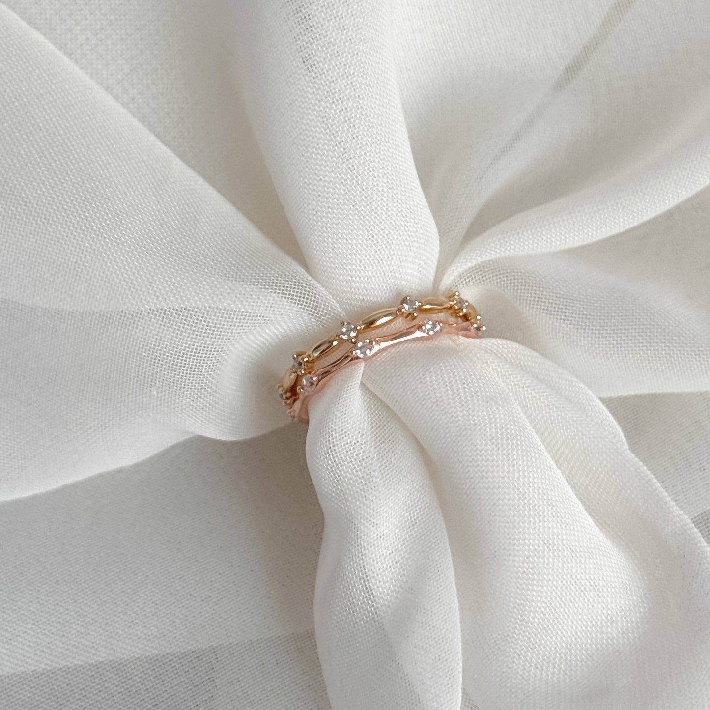Anello fedina a misura multi micro zirconi bianchi - Lumiere Bijoux