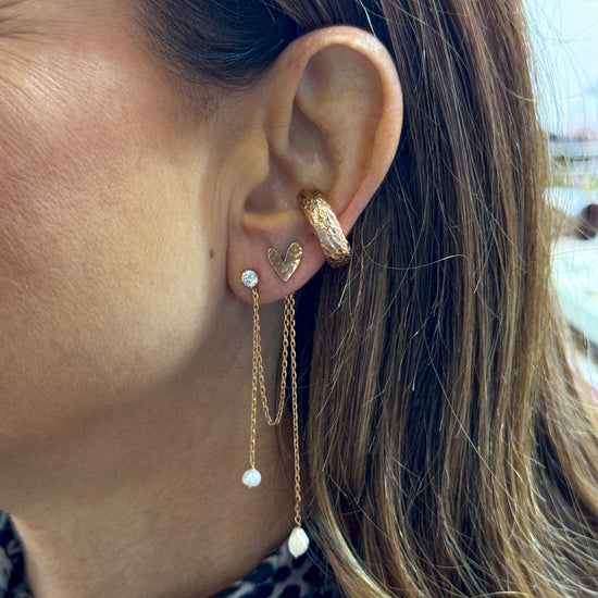 Mono orecchino INCANTO catenelle con punto luce e perle - Lumiere Bijoux